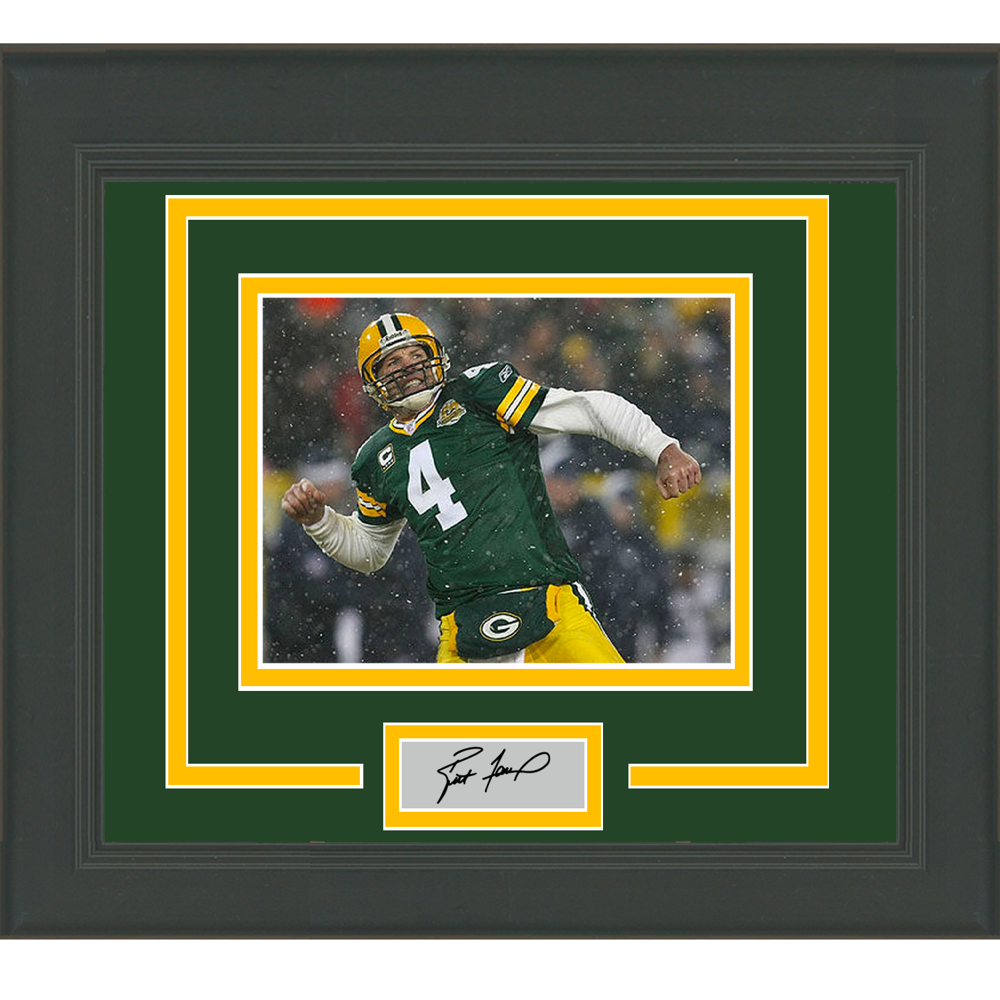 Brett Favre Autographed & Framed White Packers Jersey Auto Favre COA