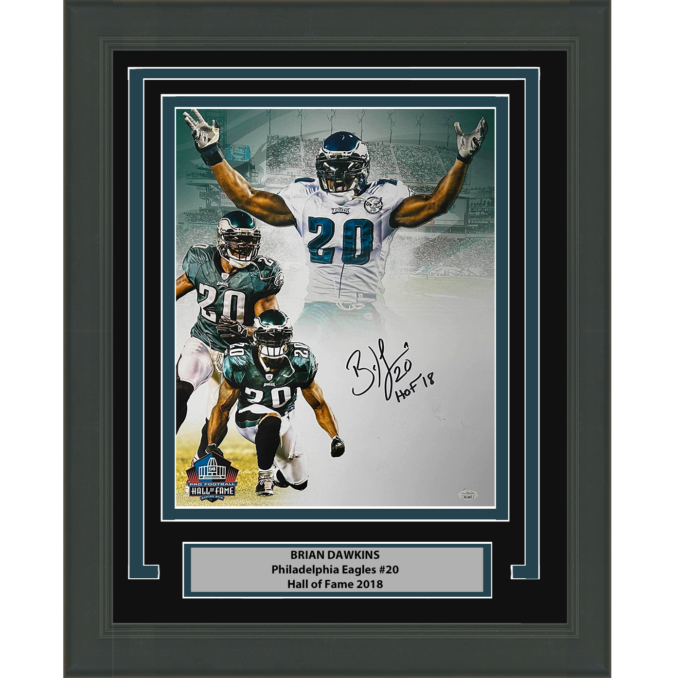 Brian Dawkins Signed Framed 16x20 Eagles Hall Of Fame Photo 3x Inscrip –  CollectibleXchange