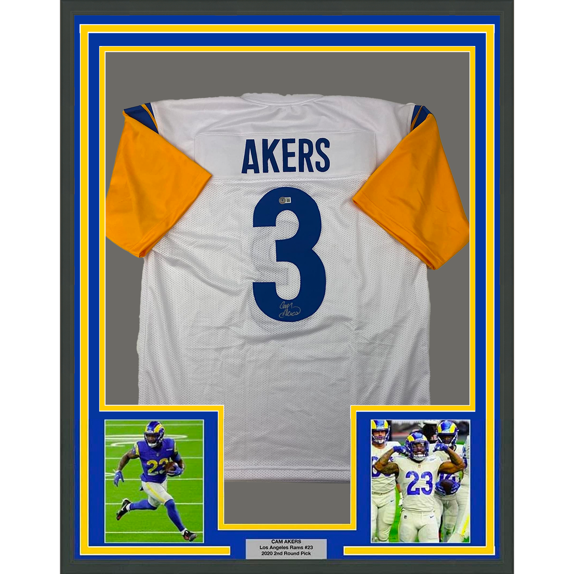 Aaron Donald Autographed & Framed White Los Angeles Rams Jersey JSA COA