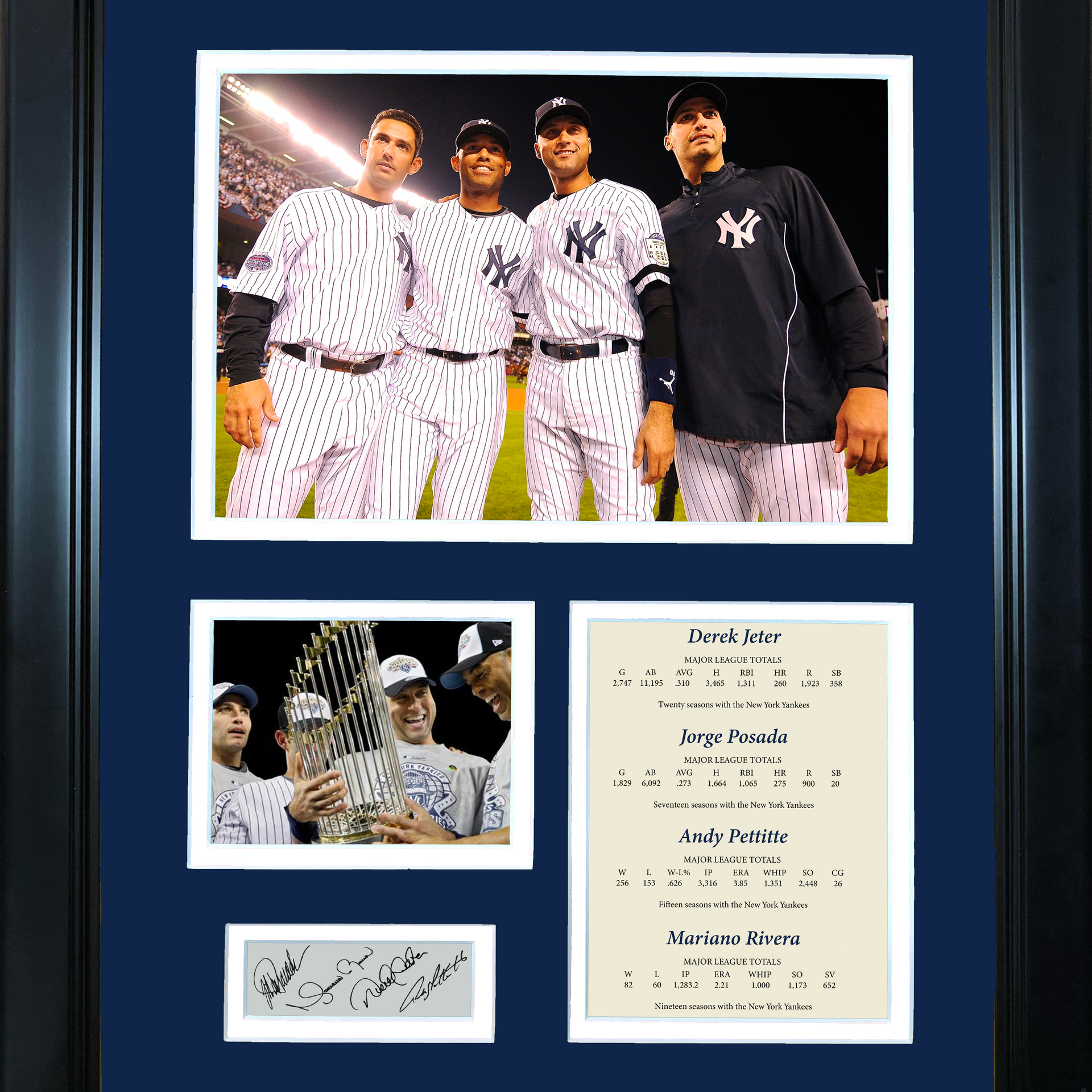 Framed New York Yankees Core 4 Facsimile Laser Engraved Signature Auto  Baseball 12x15 Photo Collage - Hall of Fame Sports Memorabilia