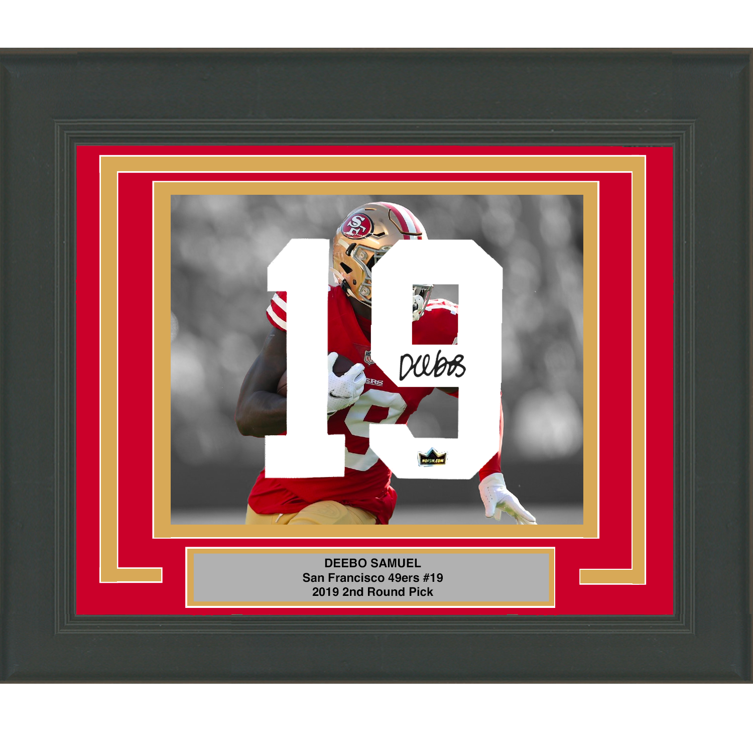 Framed Deebo Samuel Facsimile Autographed Jersey Number 23x21 San Francisco 49ers Reprint Laser Auto