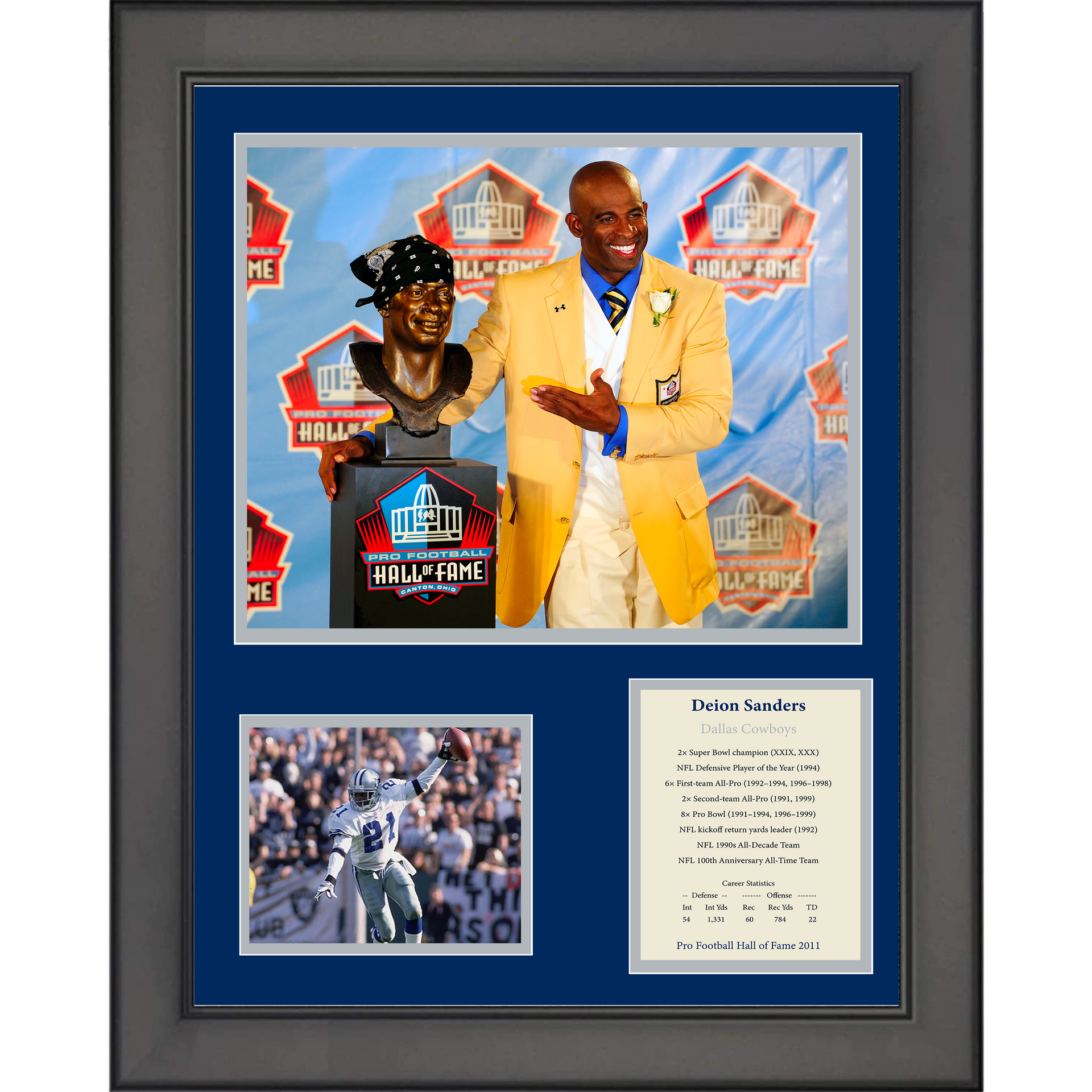 Deion Sanders Autographed Dallas Cowboys Jersey Framed BAS Signed  Memorabilia