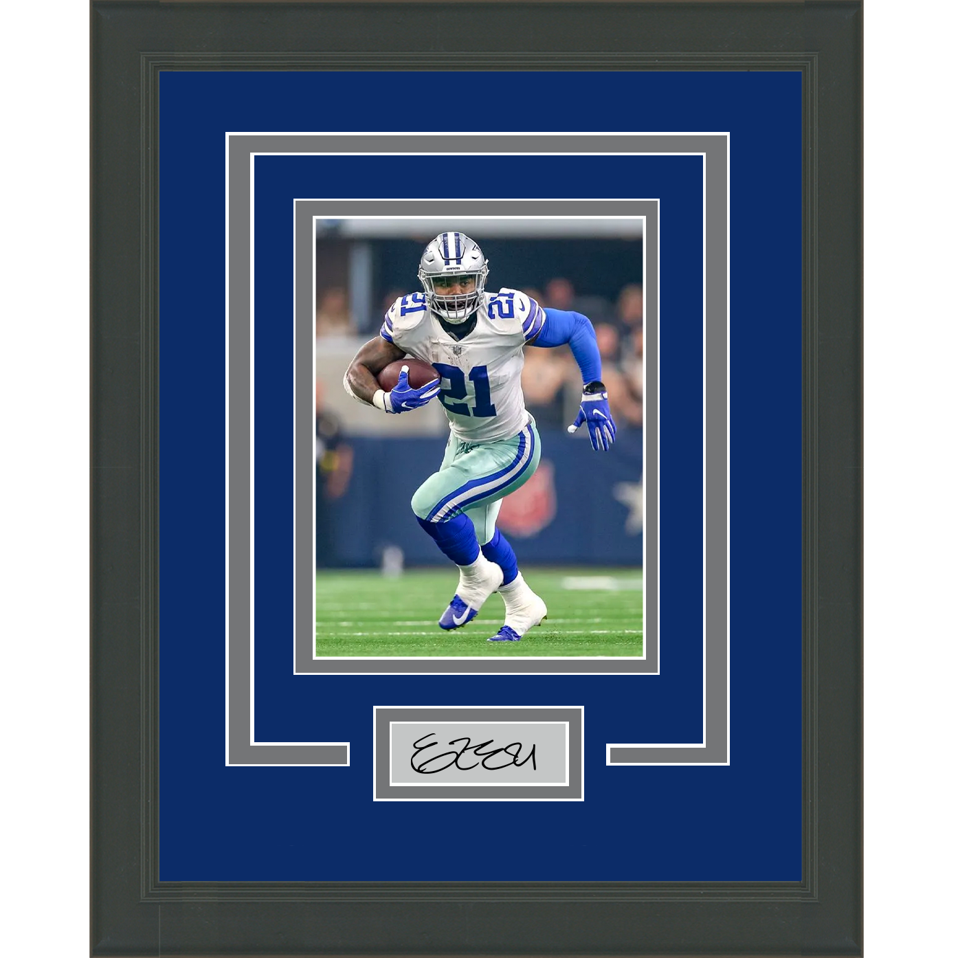 Framed Ezekiel Elliott Facsimile Laser Engraved Signature Auto Dallas  Cowboys 14x17 Football Photo - Hall of Fame Sports Memorabilia