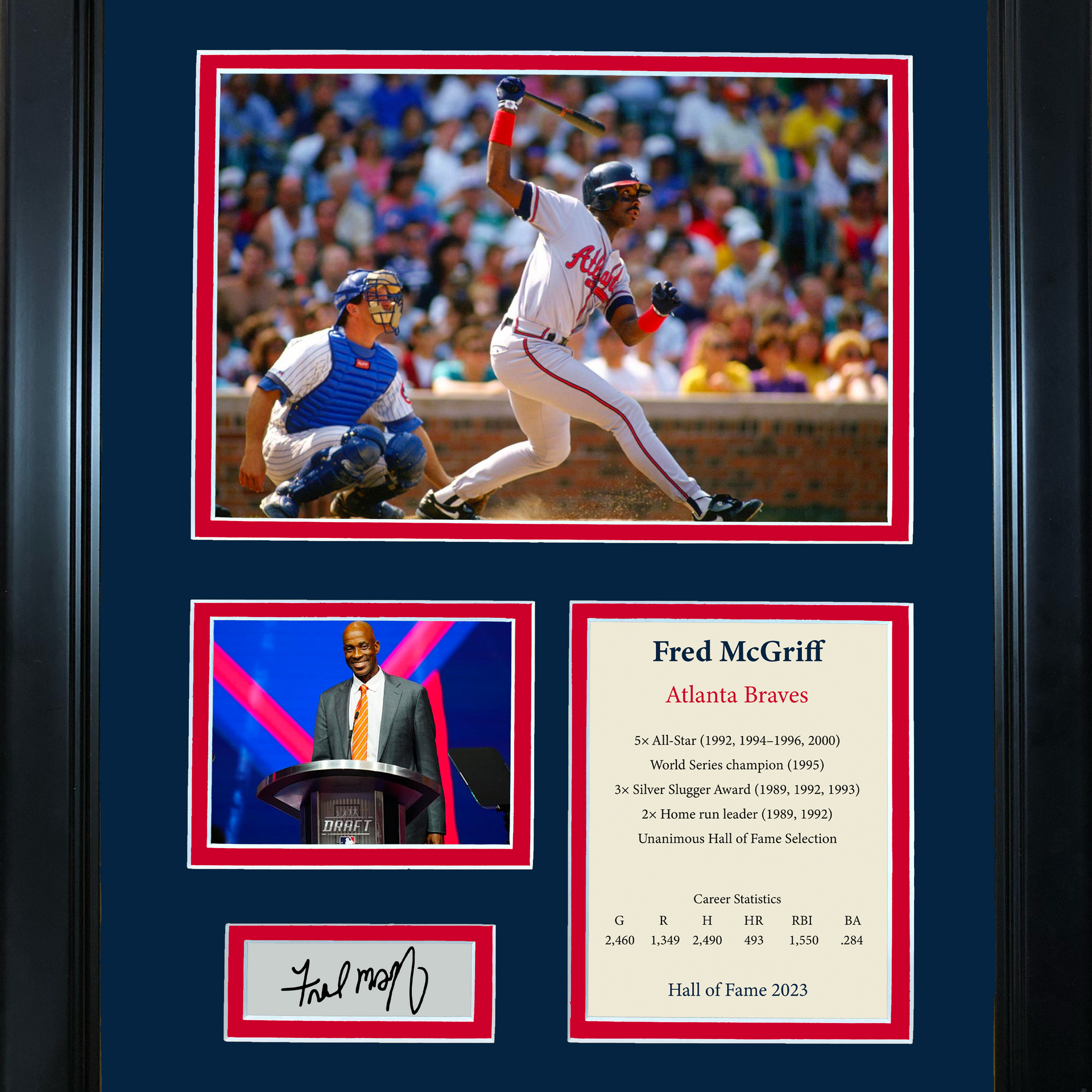 Framed Fred McGriff Hall of Fame Facsimile Laser Engraved