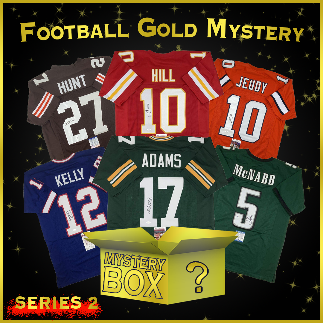 Autographed Football Jersey Mystery Box GOLD Series 2 - Hall of Fame Sports  Memorabilia