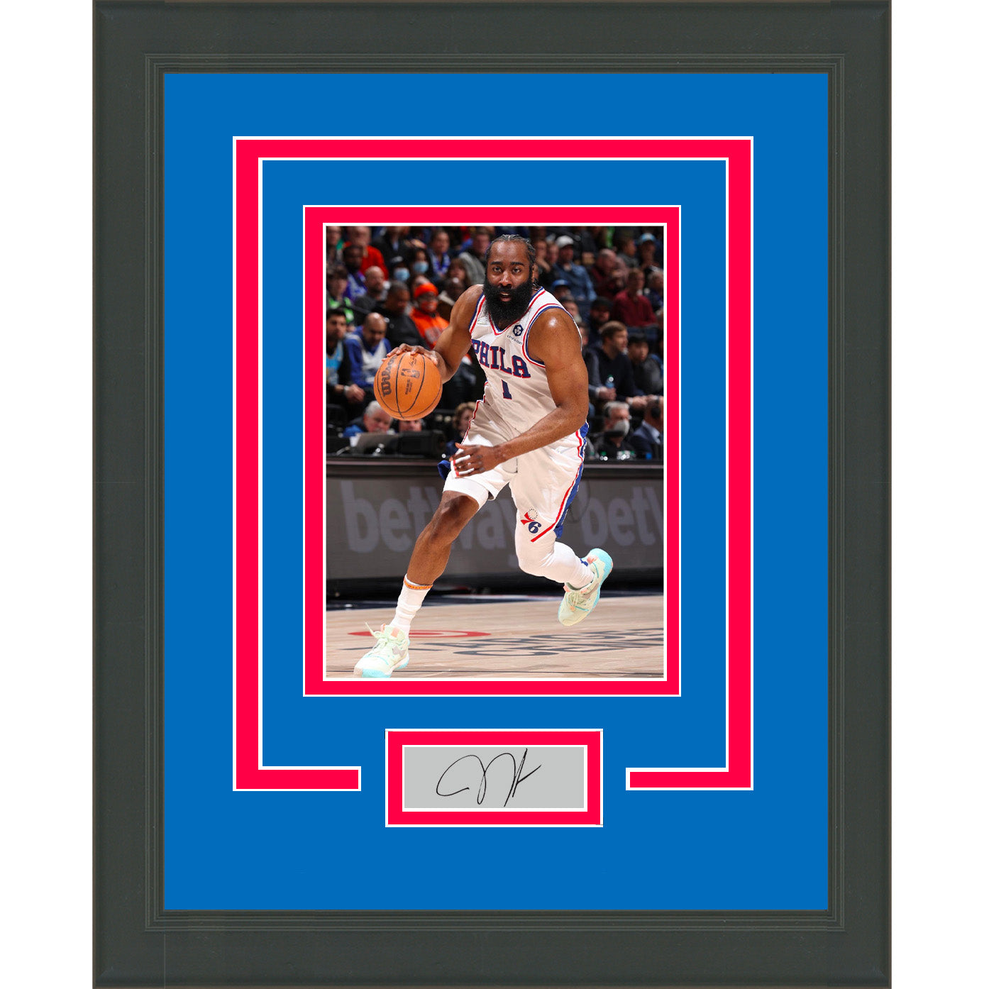James Harden Philadelphia 76ers Framed 15 x 17 Stitched Stars