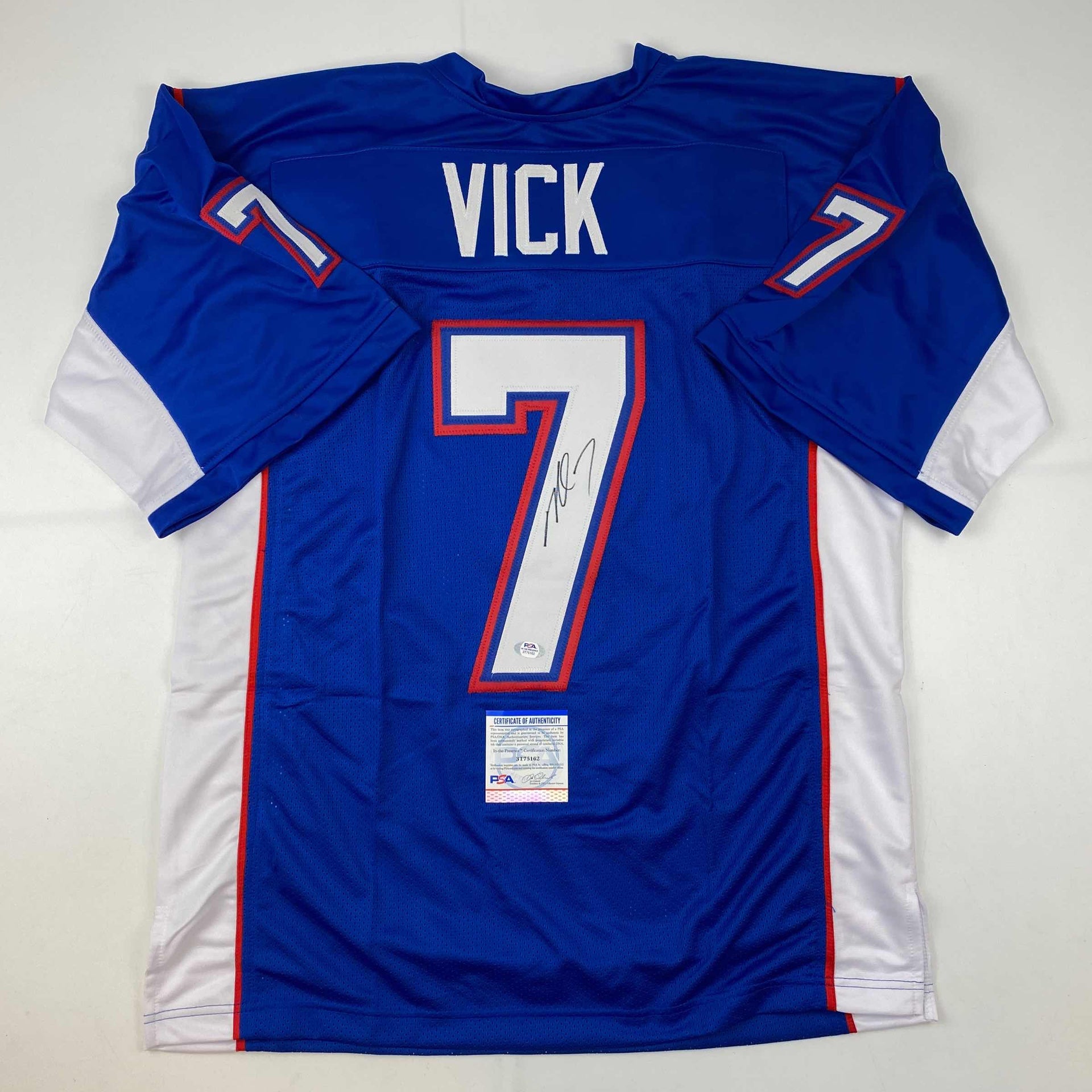 Autographed/Signed Michael Mike Vick Pro Bowl Blue Football Jersey PSA/DNA  COA - Hall of Fame Sports Memorabilia