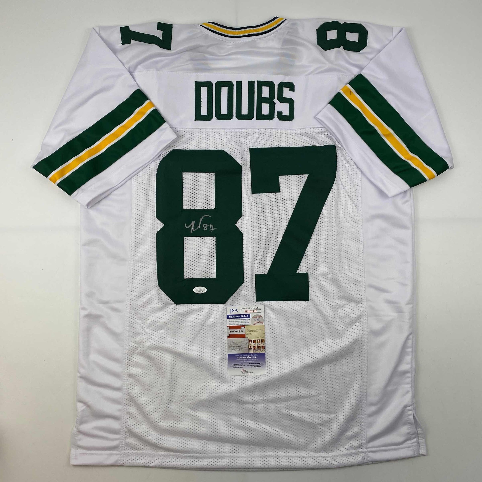 ROMEO DOUBS Signed Green Bay Packers Green Football Jersey Beckett COA