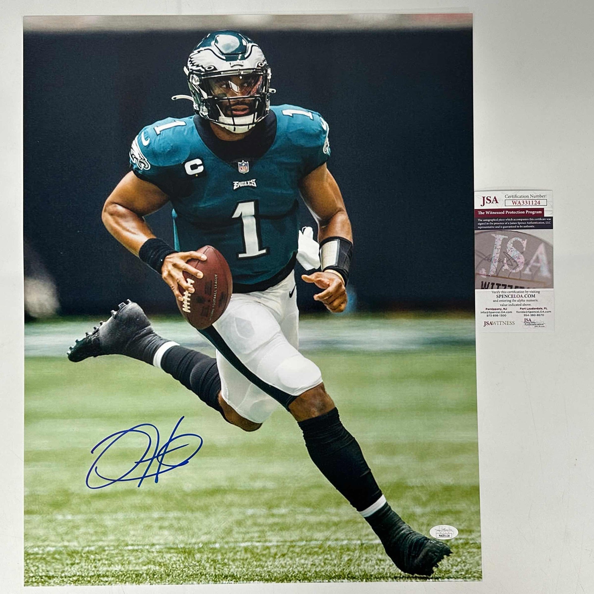 JALEN HURTS autographed signed EAGLES black jersey JSA coa – Super Sports  Center