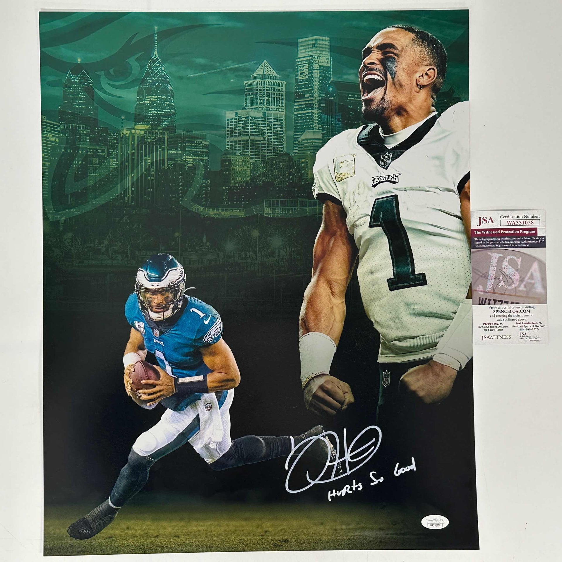 Jalen Hurts Autographed 16x20 Photo Philadelphia Eagles JSA