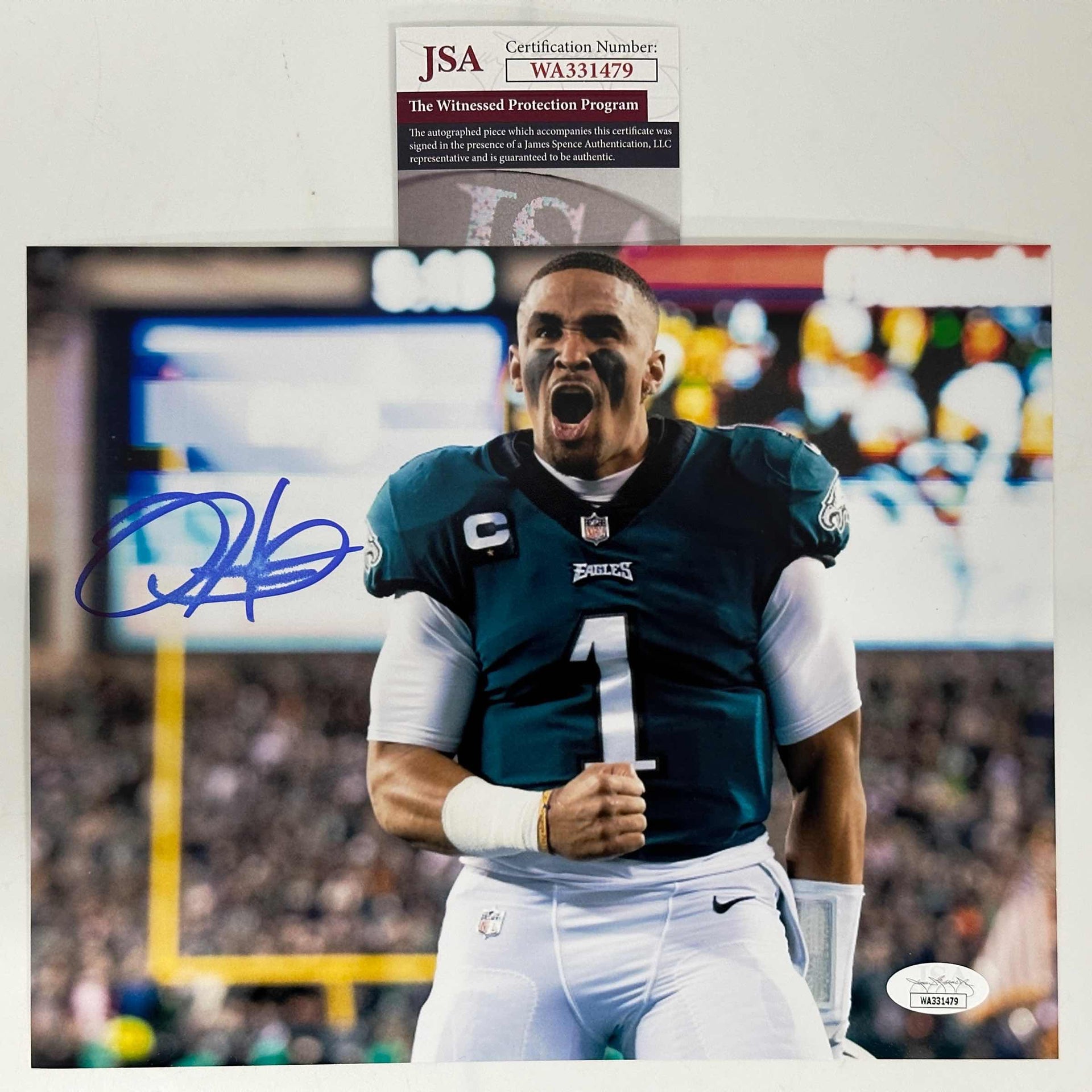 Jalen Hurts Philadelphia Eagles Signed Autograph Custom Jersey Green JSA  Certified at 's Sports Collectibles Store