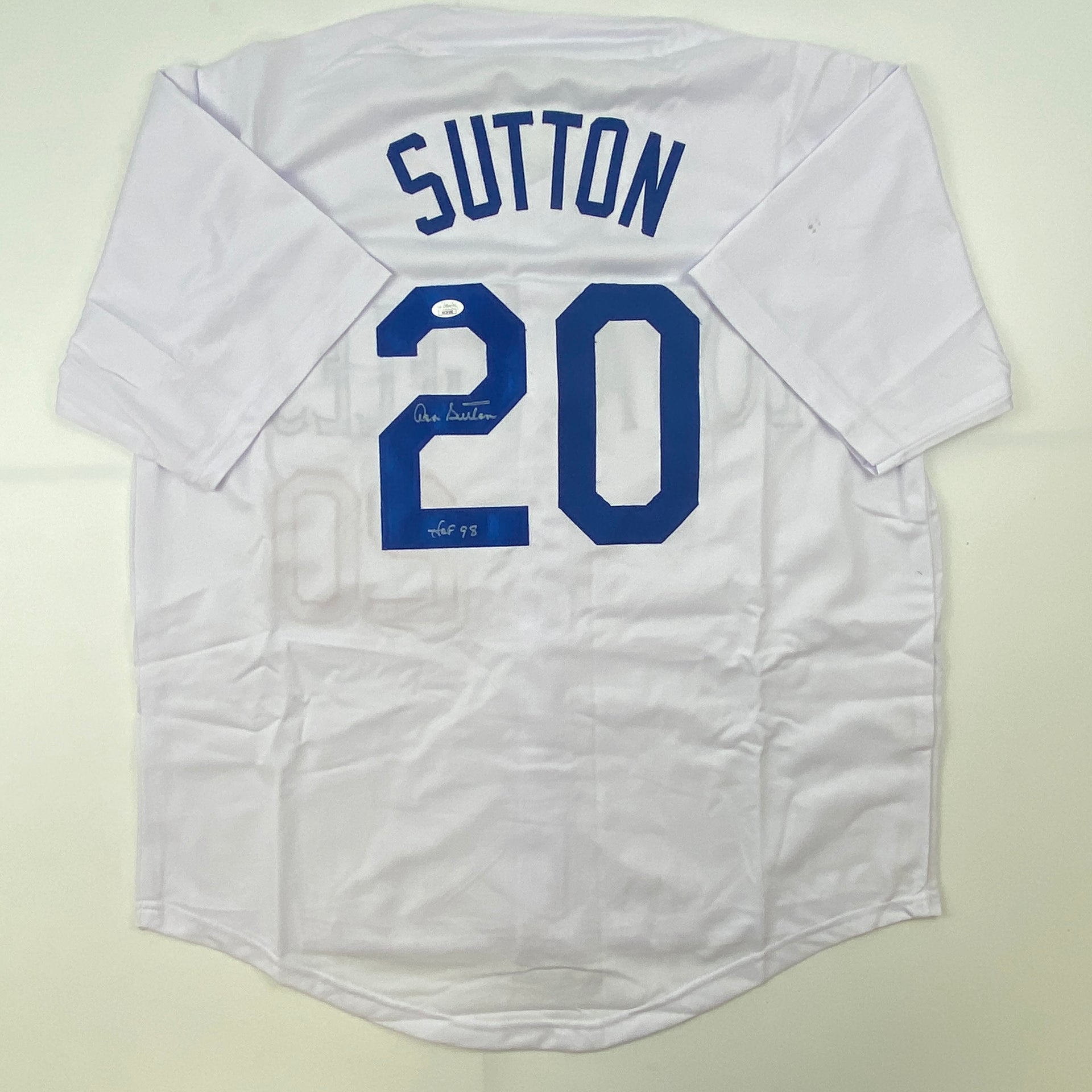 Autographed/Signed Don Sutton HOF 98 Los Angeles LA White Baseball