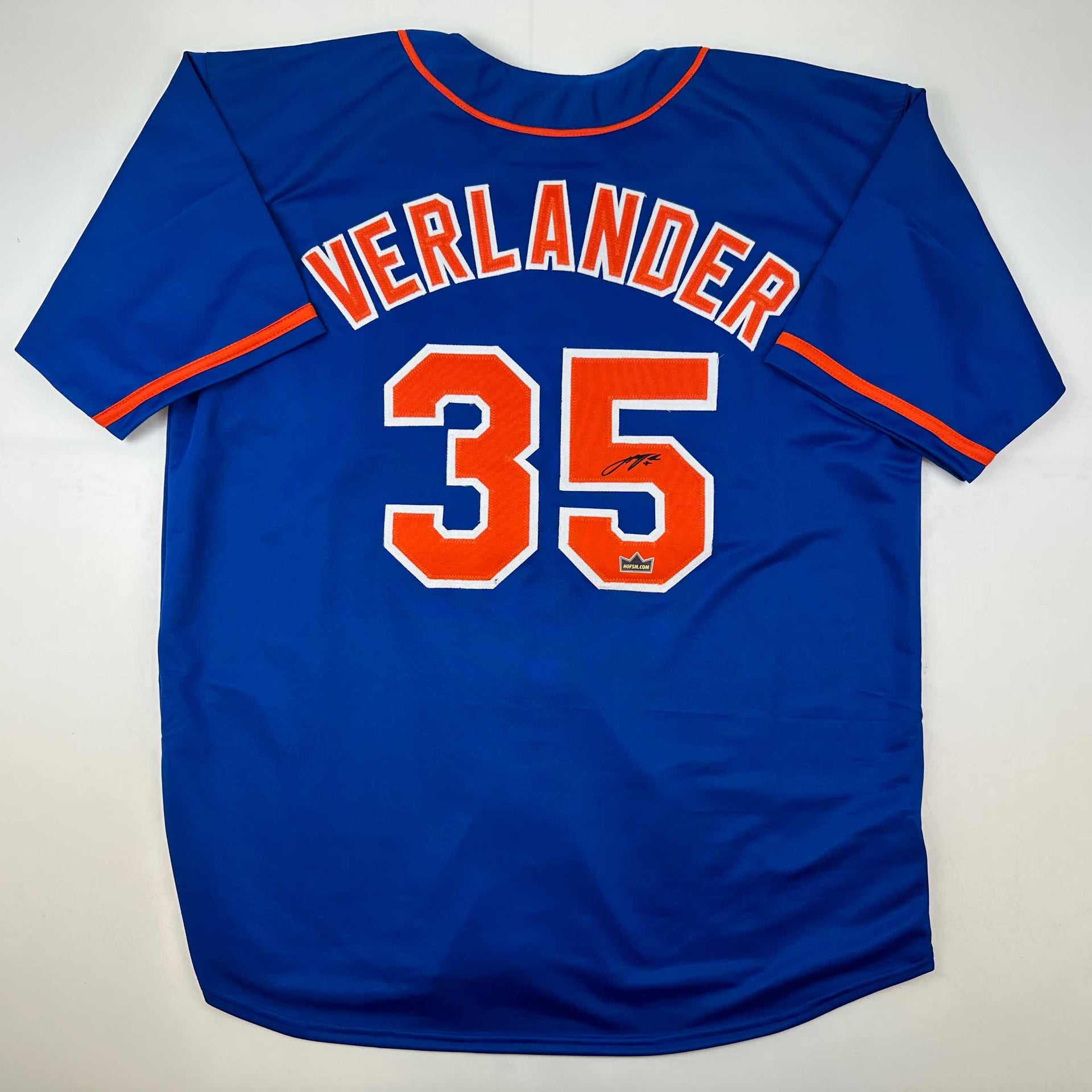 Facsimile Autographed Justin Verlander New York Blue Reprint Laser Auto  Baseball Jersey Size Men's XL - Hall of Fame Sports Memorabilia
