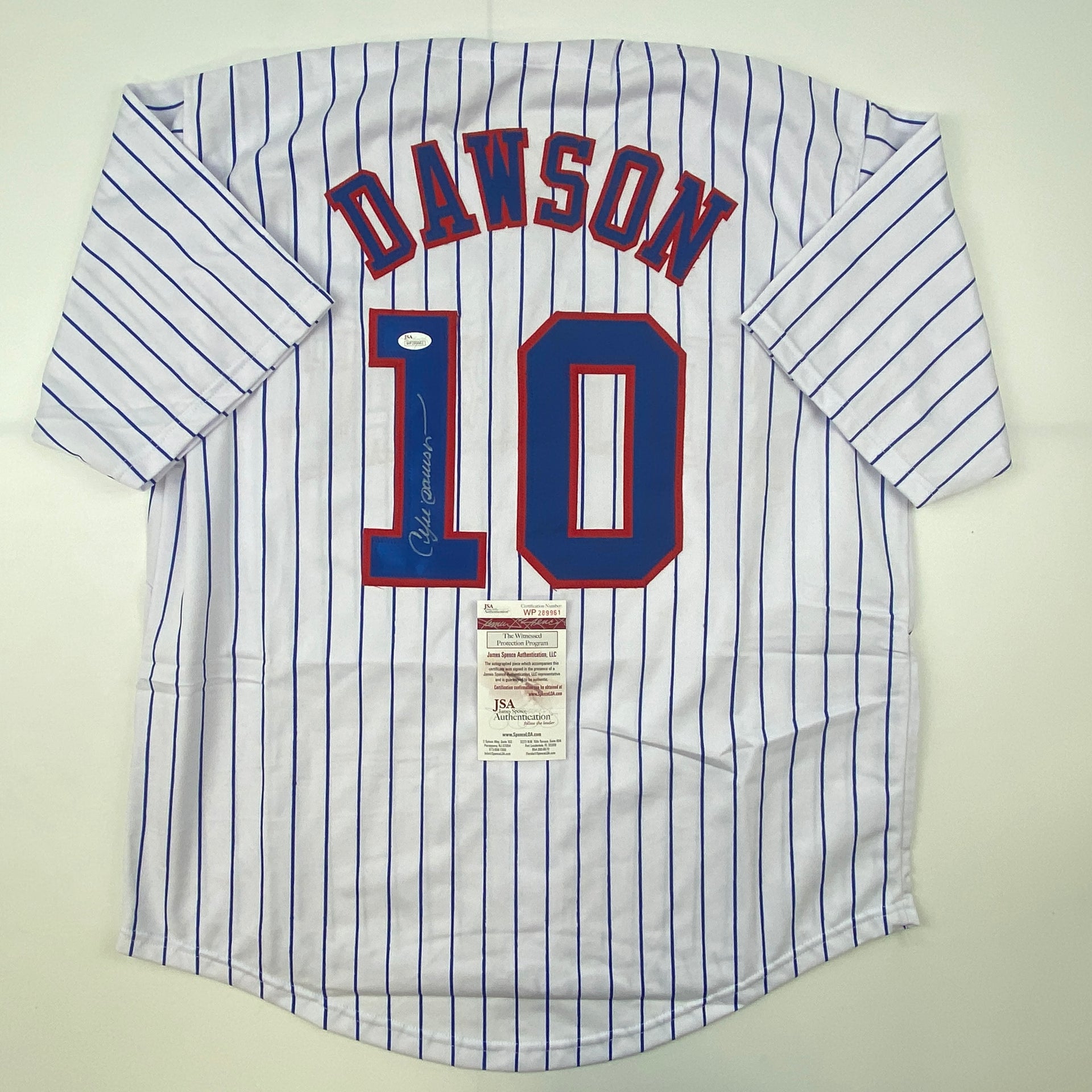 Autographed/Signed Andre Dawson Montreal Pinstripe Baseball Jersey JSA COA  - Hall of Fame Sports Memorabilia