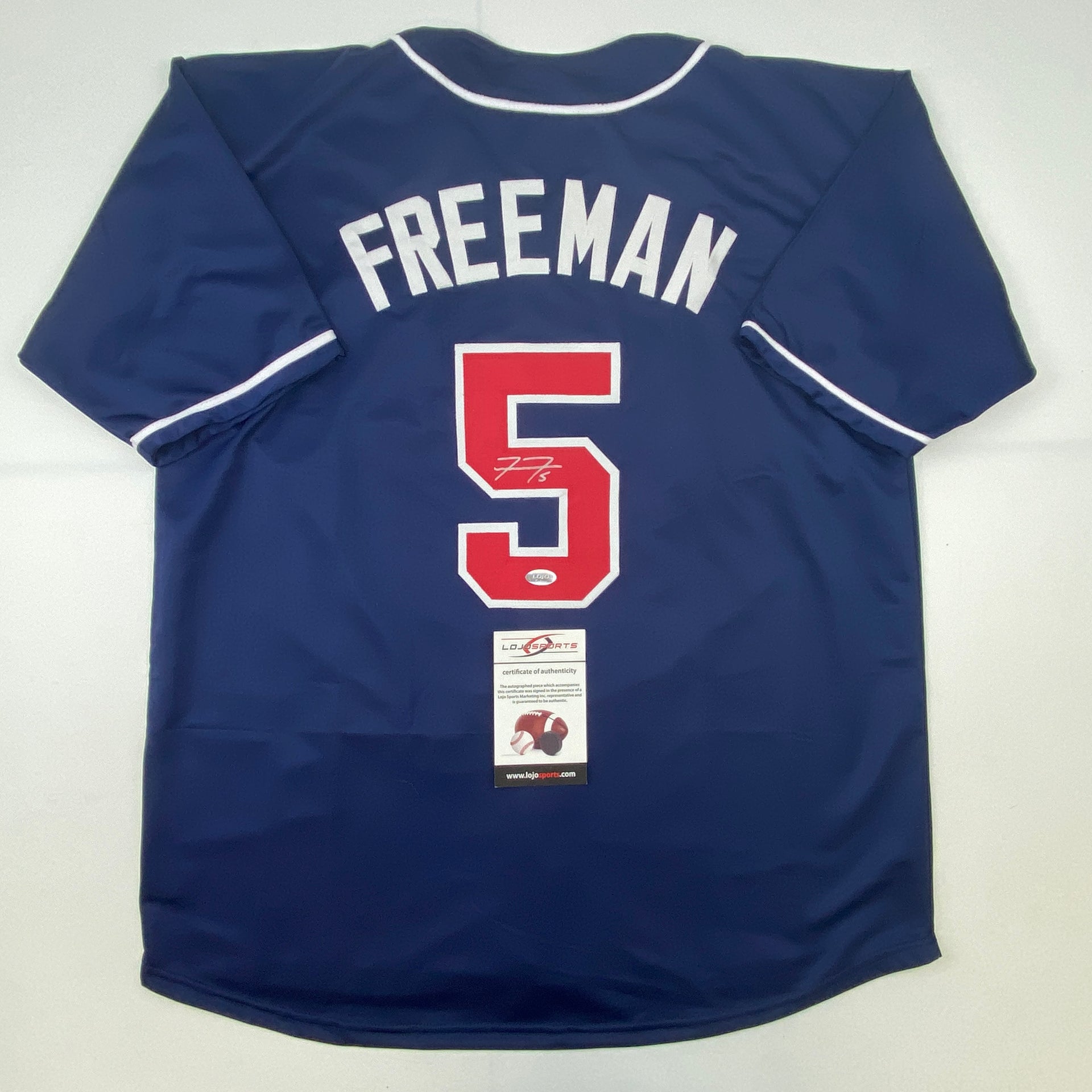 Autographed/Signed Freddie Freeman Atlanta Blue Baseball Jersey