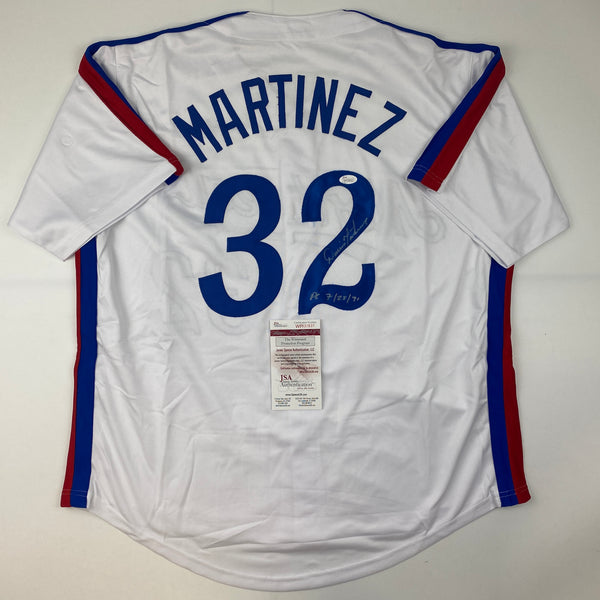 Pedro Martinez Signed Red Sox 35x43 Custom Framed Jersey Inscribed