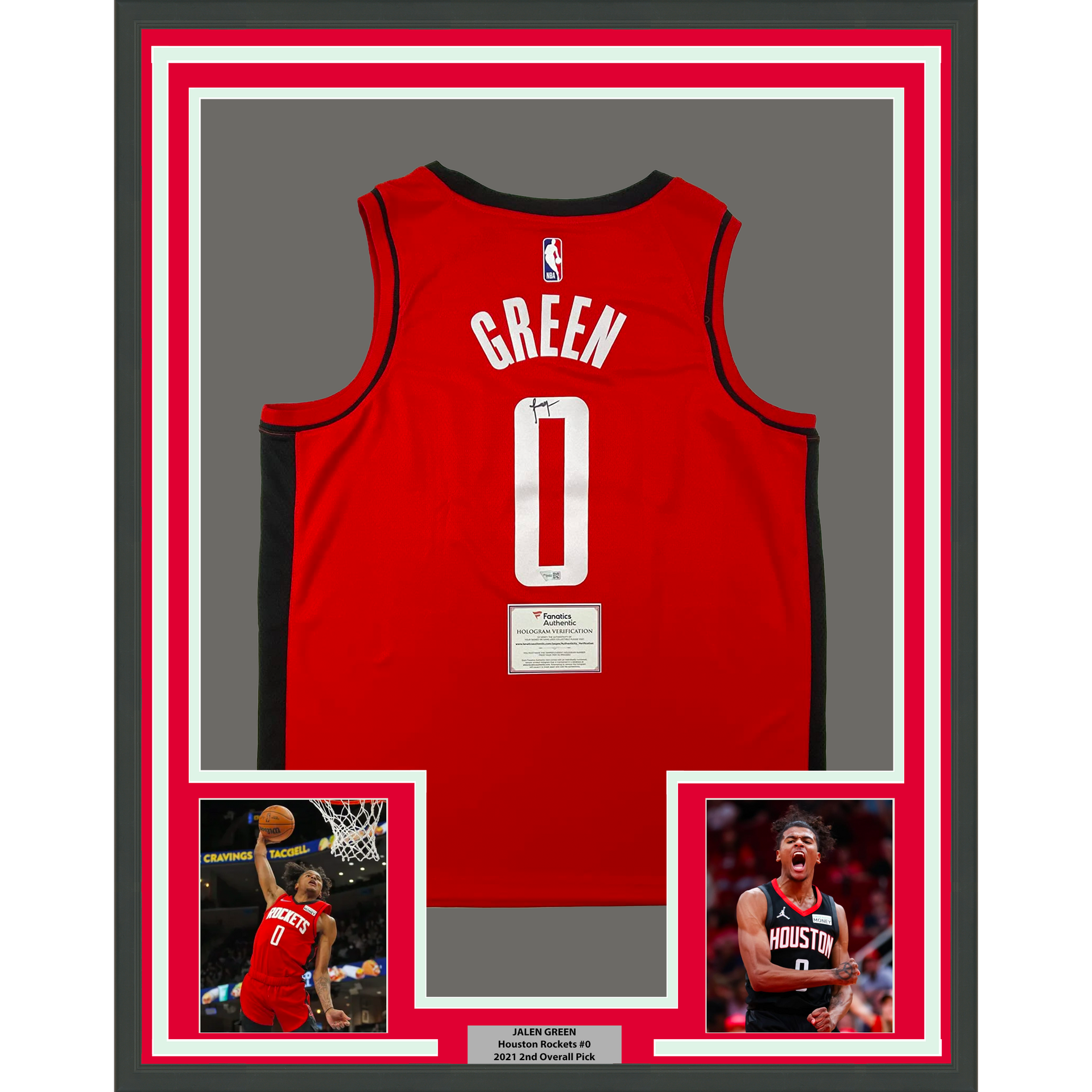 Jalen Green Autographed Houston Custom Red Basketball Jersey - JSA