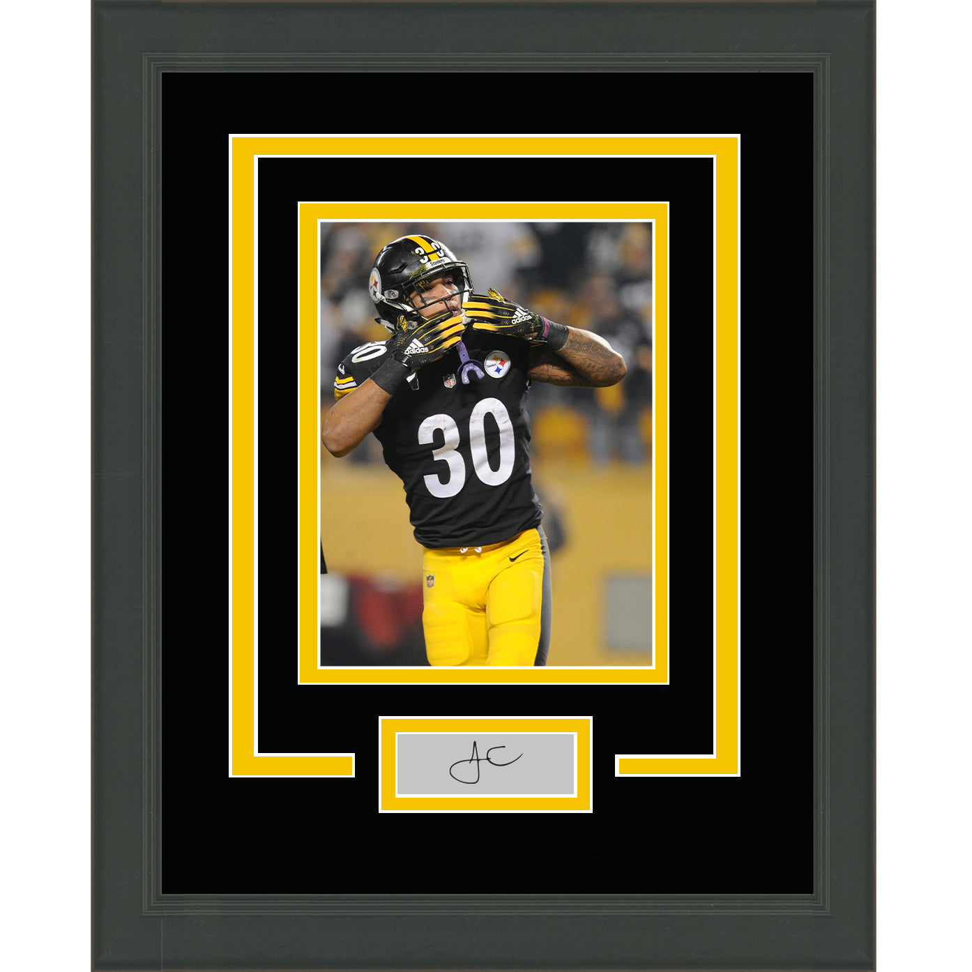 Framed Pittsburgh Steelers James Conner Autographed Signed Jersey