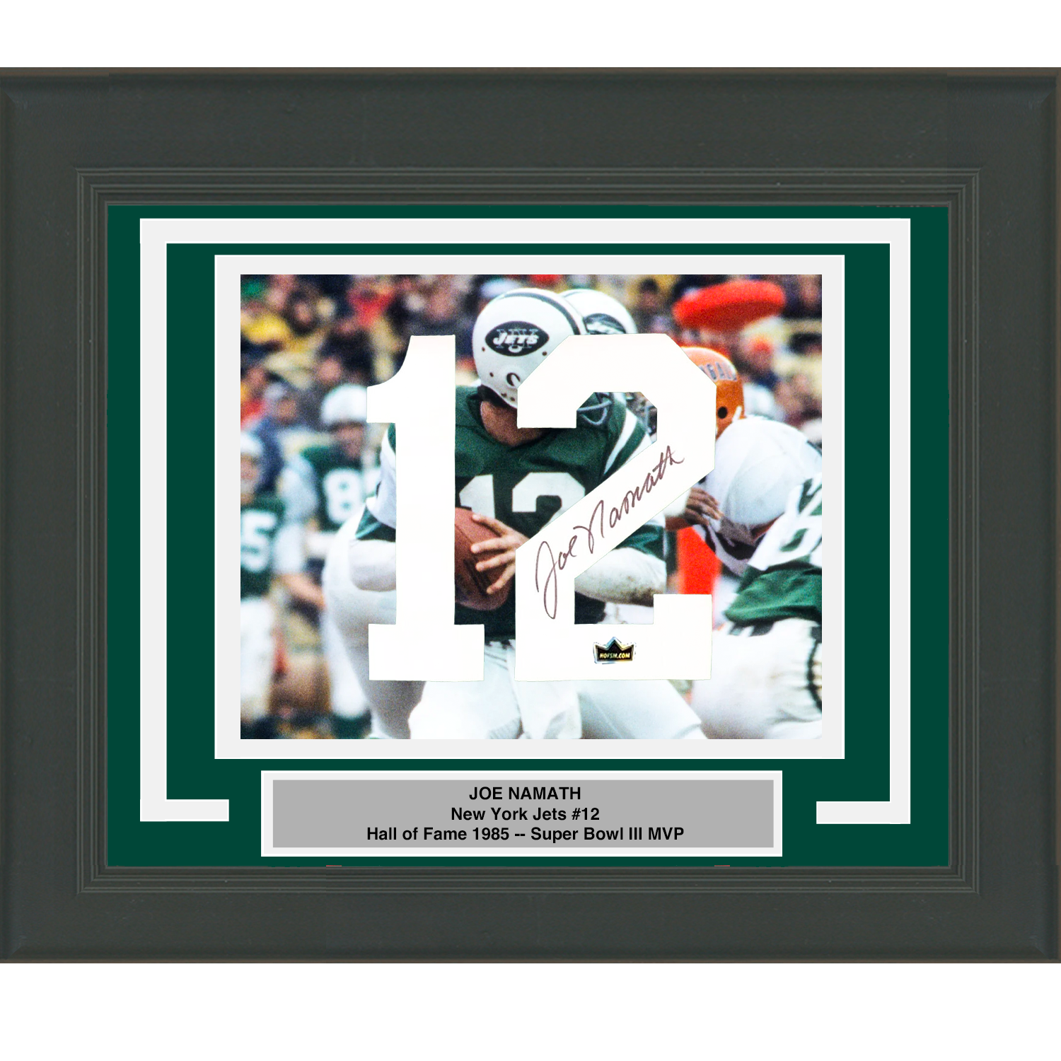 Framed Joe Namath Facsimile Autographed Jersey Number 23x21 New York Jets Reprint Laser Auto Footbal