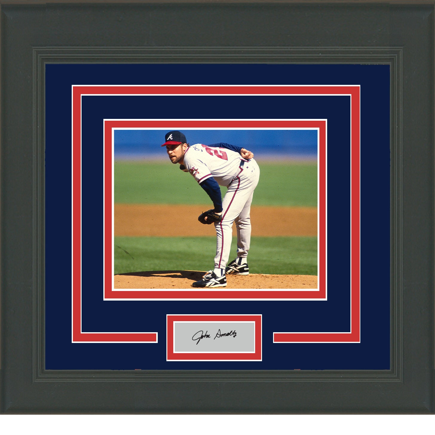 John Smoltz Autographed & Framed White Braves Jersey