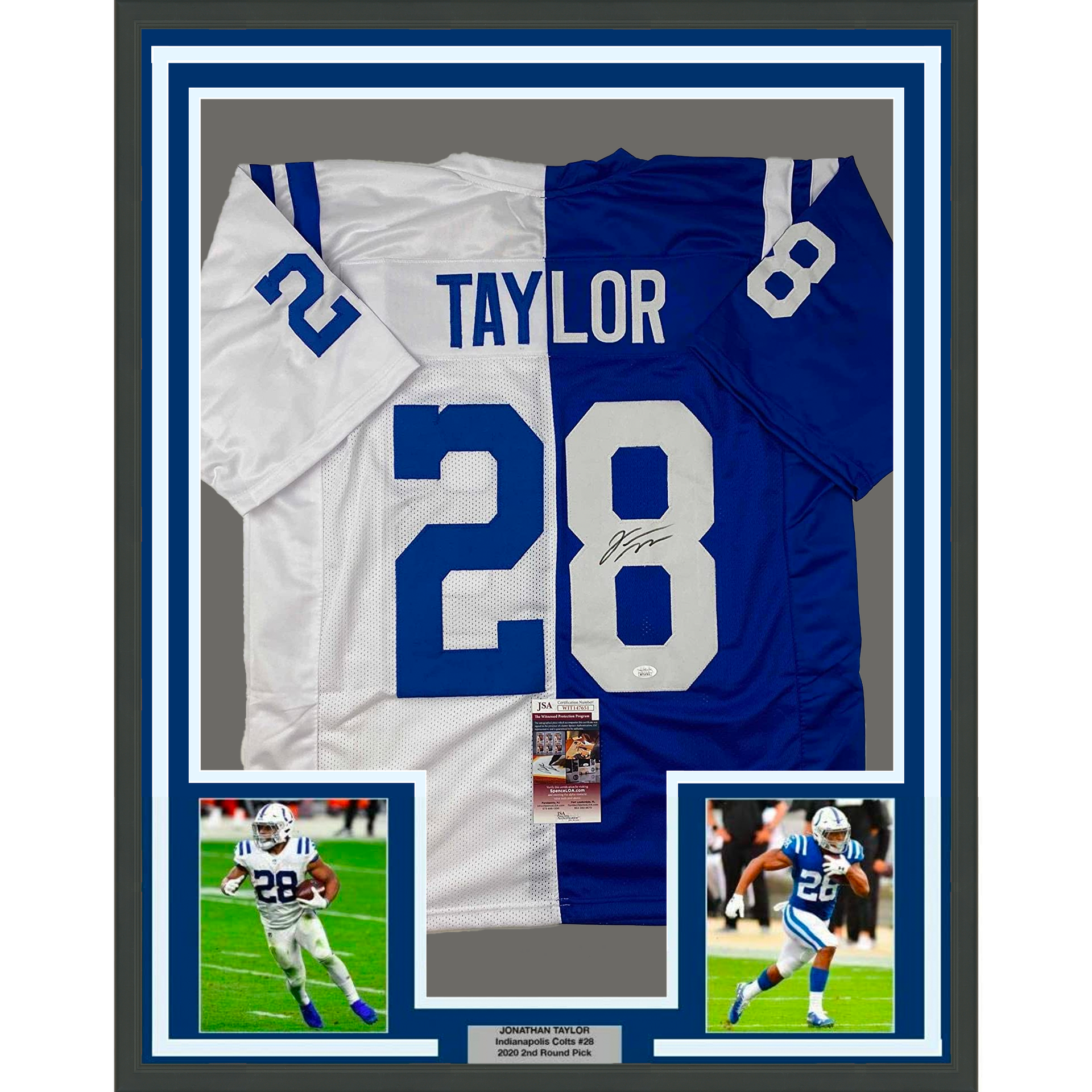 Framed Indianapolis Colts Jonathan Taylor Signed Jersey Jsa Coa