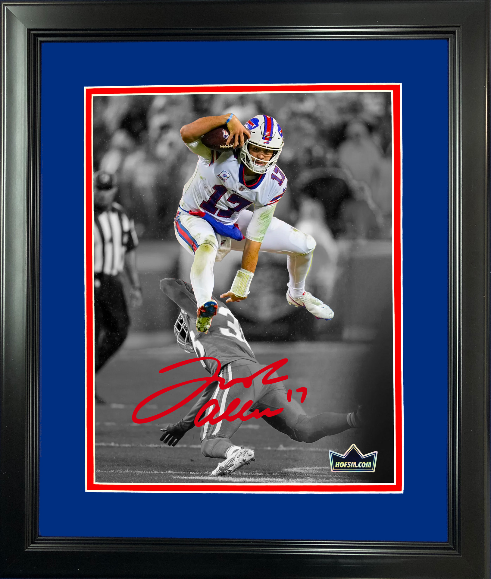 JOSH ALLEN Buffalo Bills Framed 15 x 17 Game Used Football