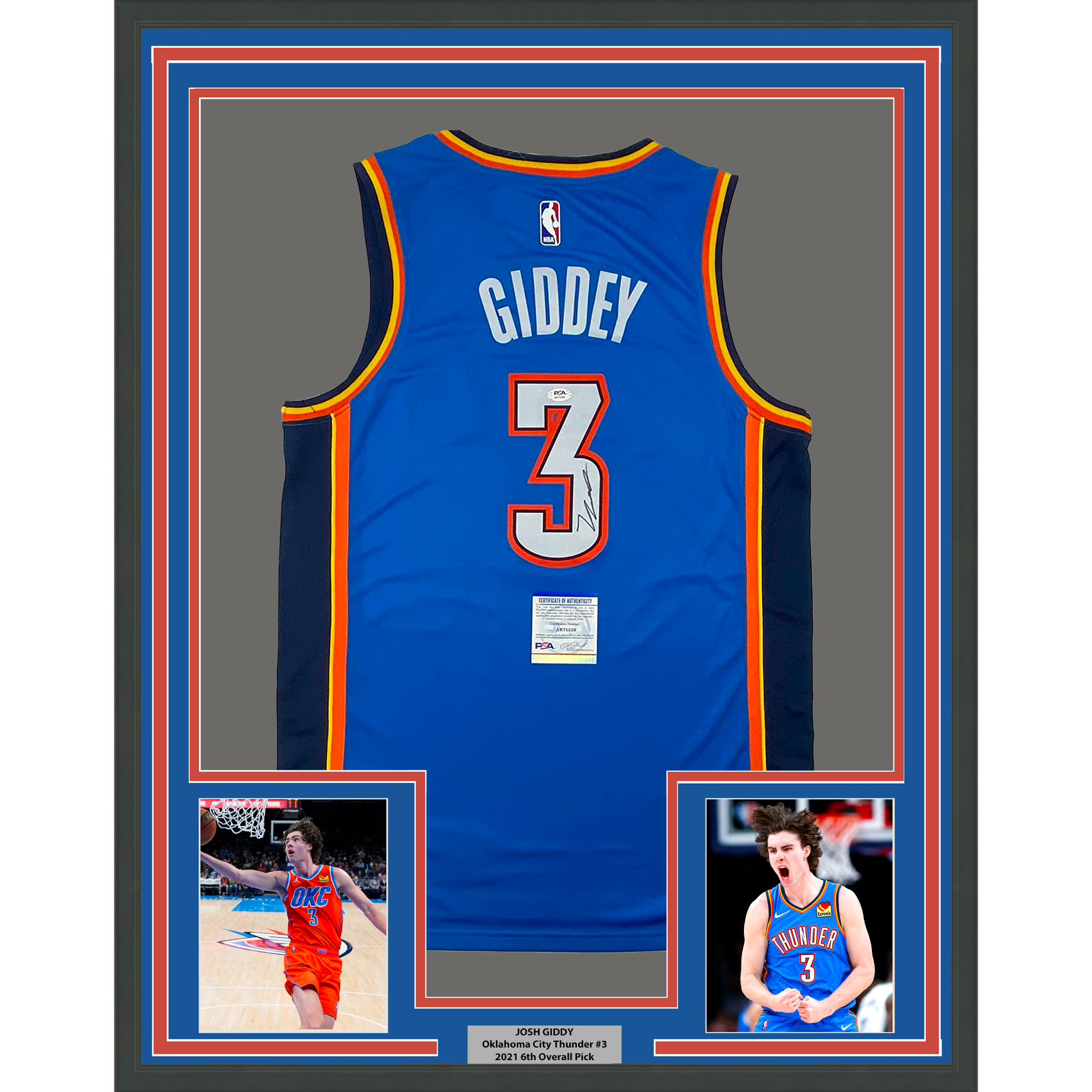Oklahoma City Thunder - Josh Giddey - Rookie Year SIGNED Jersey w