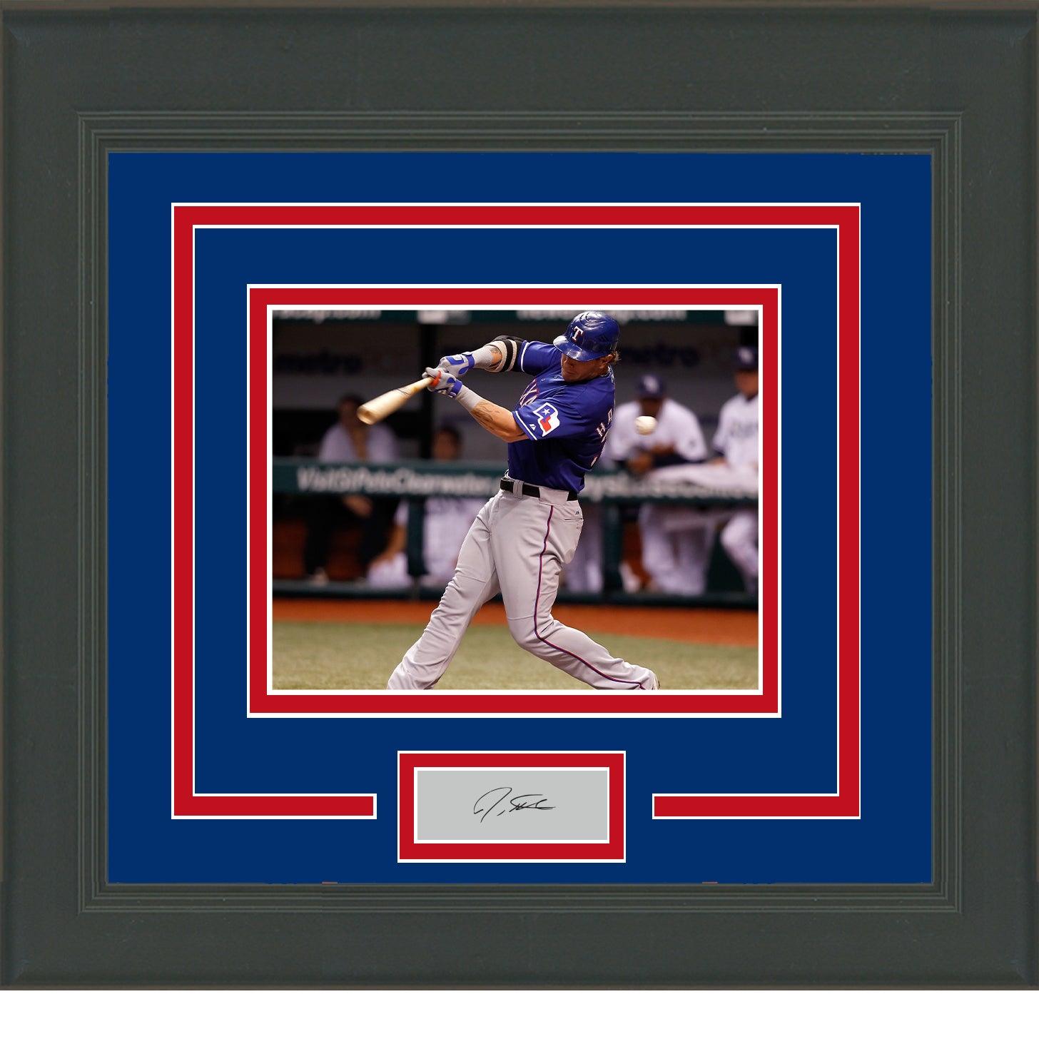 Josh Hamilton Autographed Framed Rangers Jersey