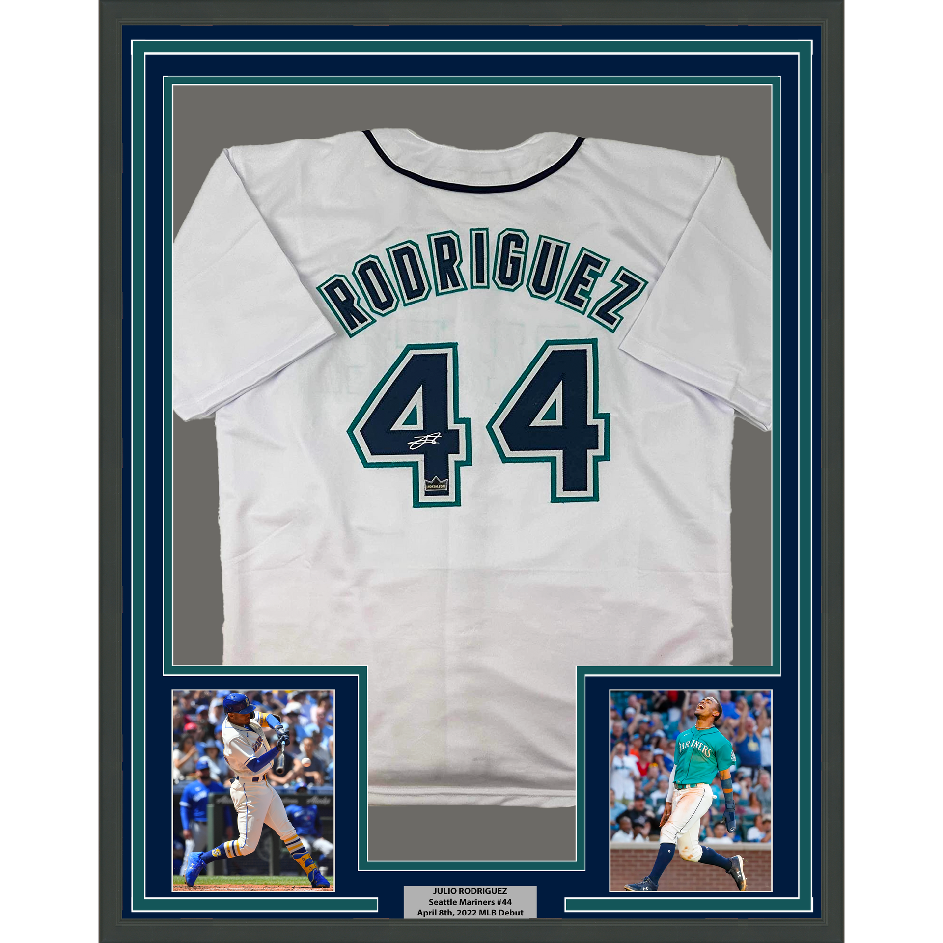 Seattle Mariners Julio Rodriguez Autographed Framed White Jersey