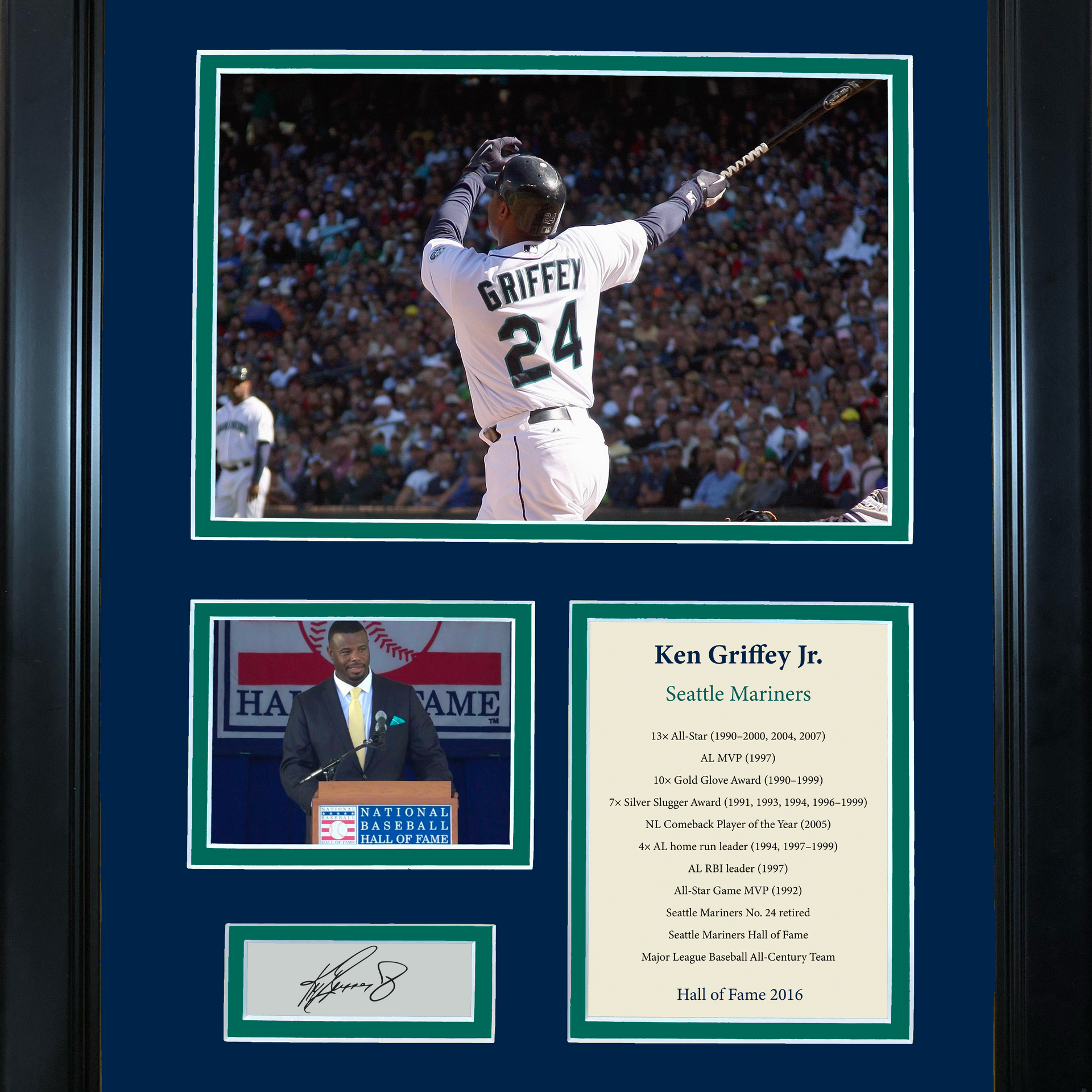 Ken Griffey Jr Signed Autographed Framed Seattle Mariners 