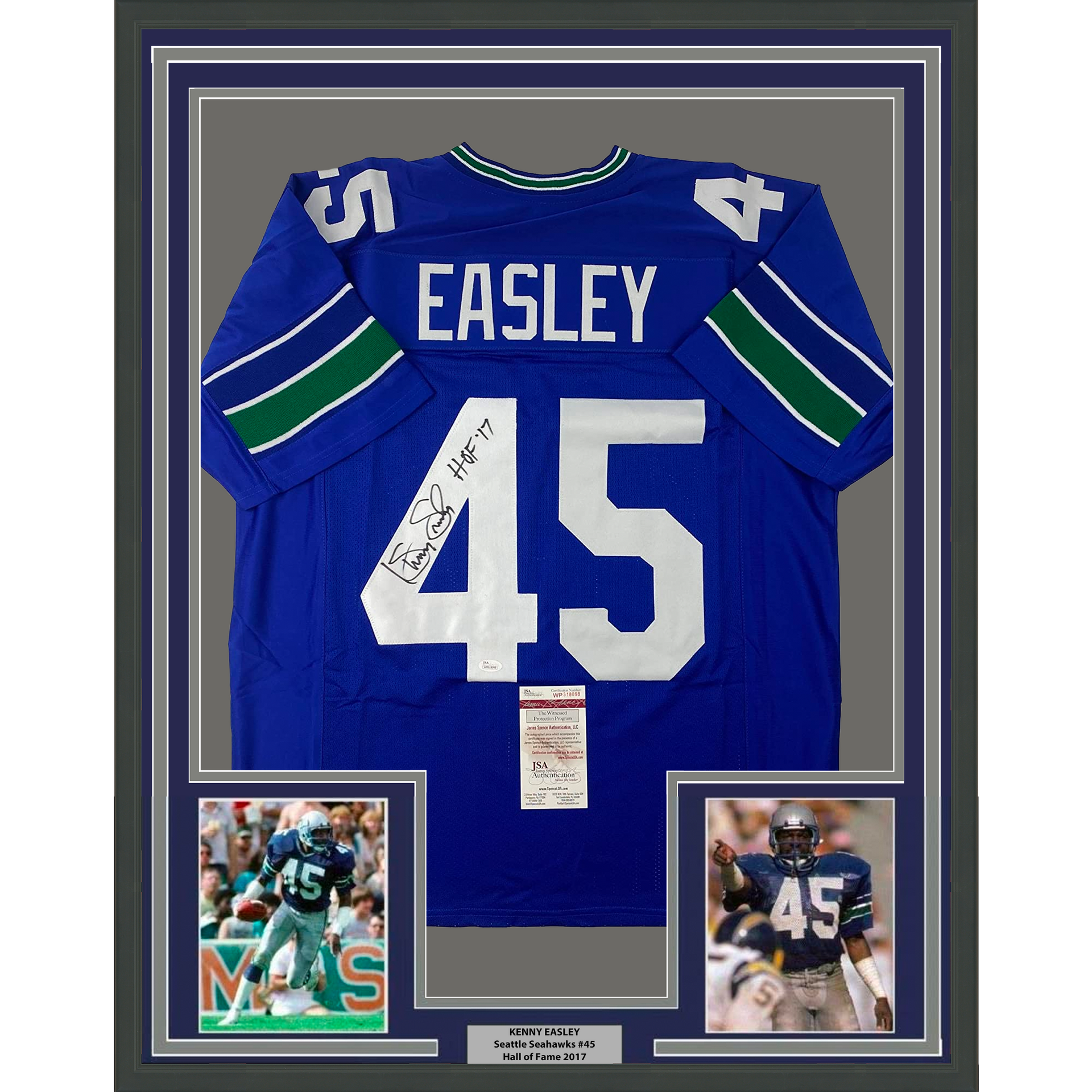 Framed Autographed/Signed Kenny Easley 33x42 HOF 17 Seattle Blue Football  Jersey JSA COA - Hall of Fame Sports Memorabilia