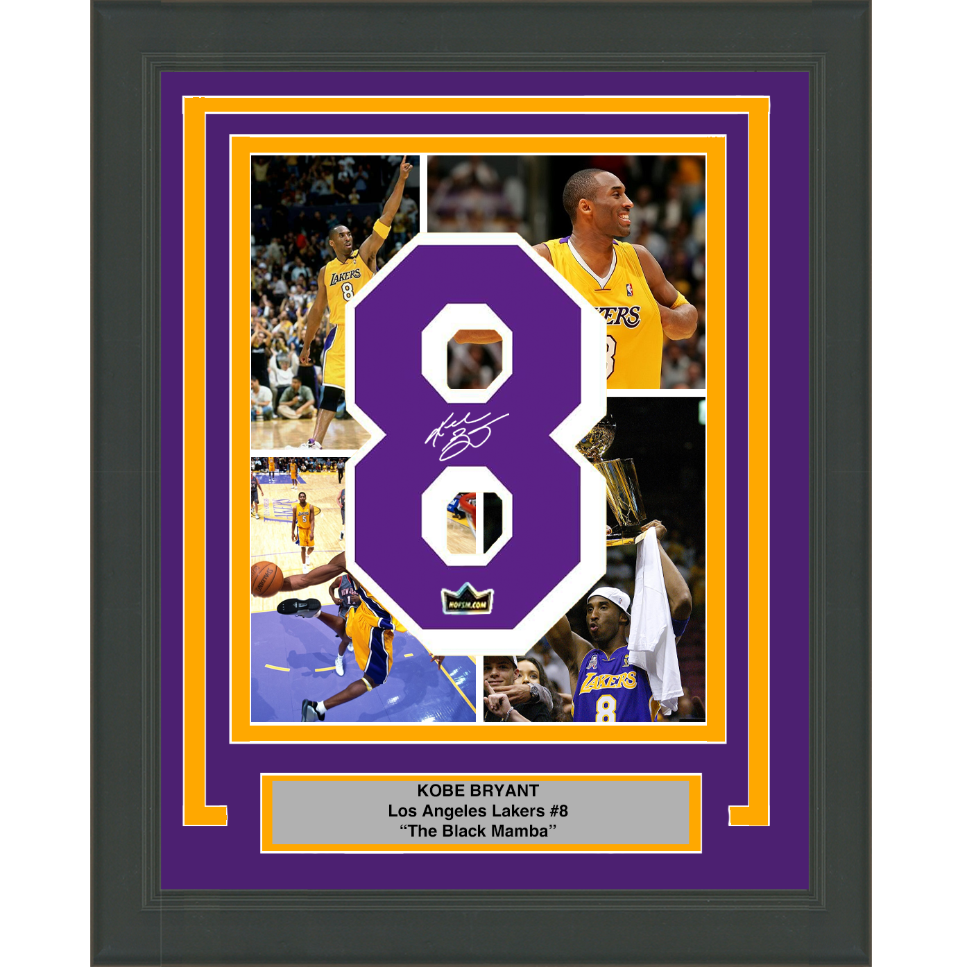 Kobe Bryant Autographed and Framed Purple Los Angeles Lakers Jersey