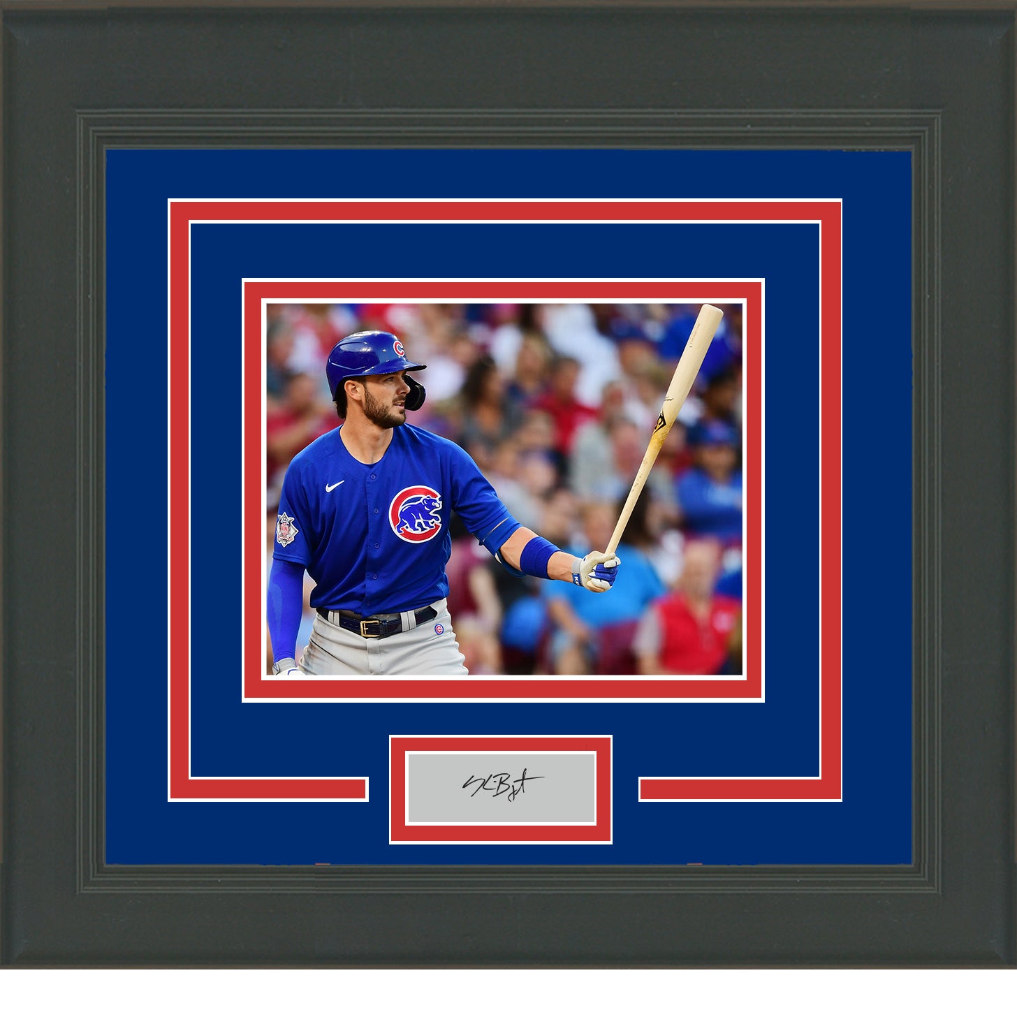 Kris Bryant Autographed and Framed Pinstriped Chicago Cubs Jersey