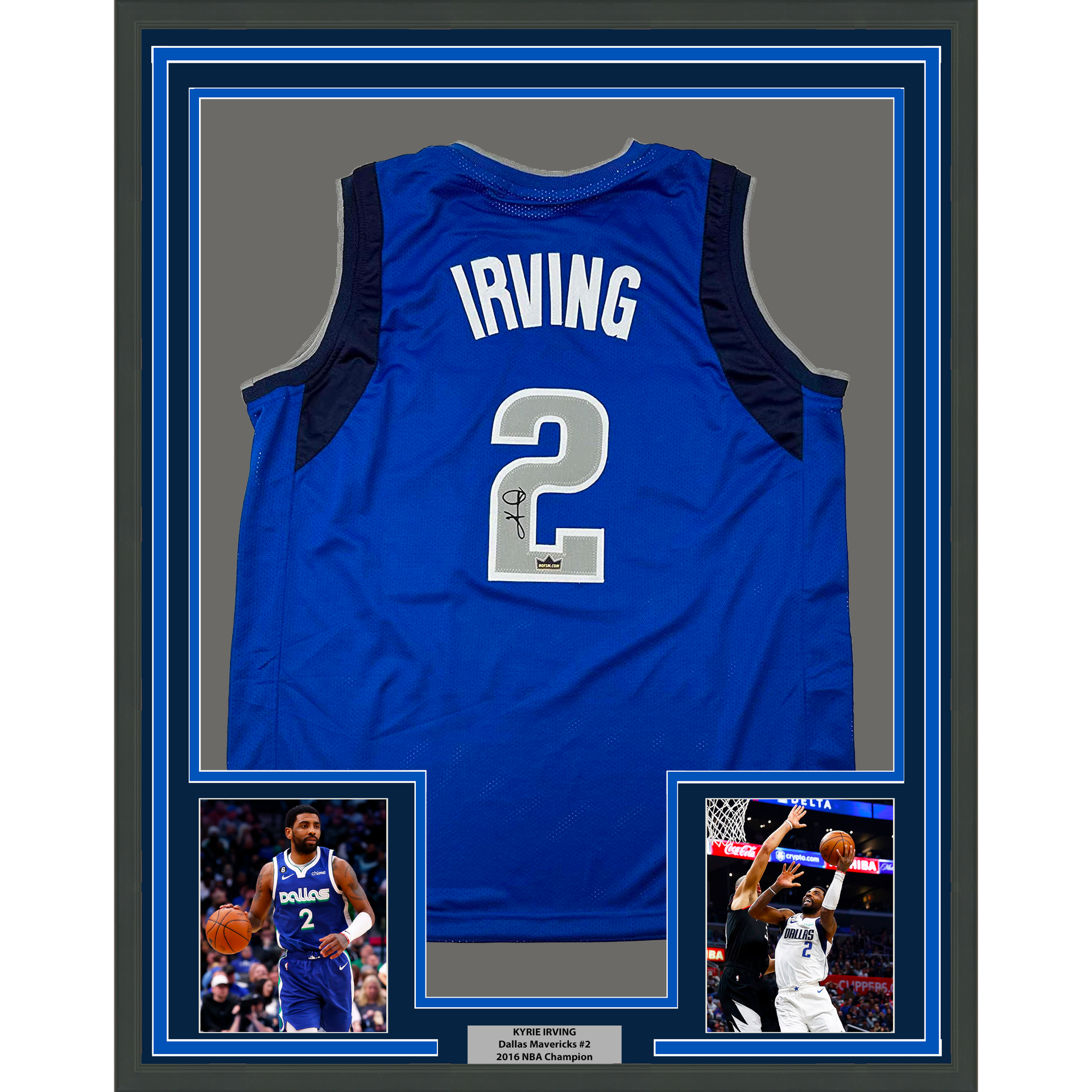 Facsimile Autographed Kyrie Irving Dallas Blue Reprint Laser Auto  Basketball Jersey Size Men's XL at 's Sports Collectibles Store