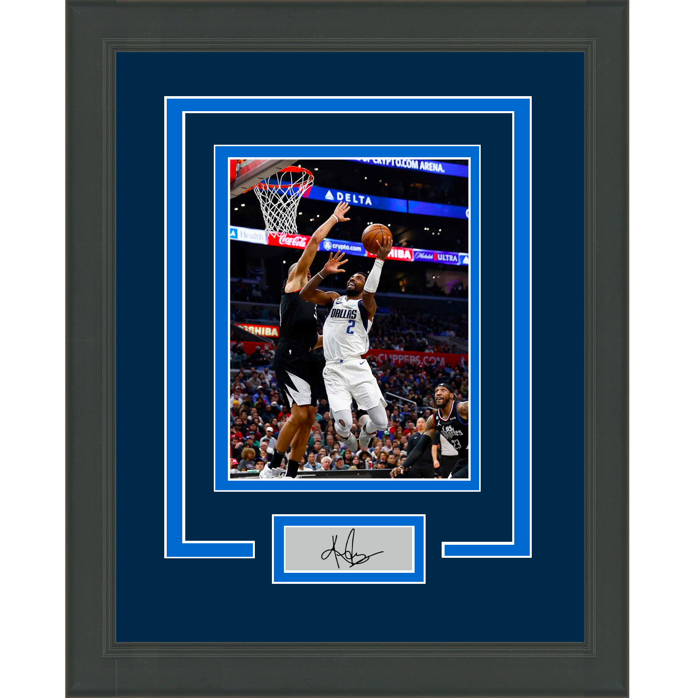 Framed Facsimile Autographed Kyrie Irving 33x42 Dallas Blue Reprint Laser  Auto Basketball Jersey - Hall of Fame Sports Memorabilia