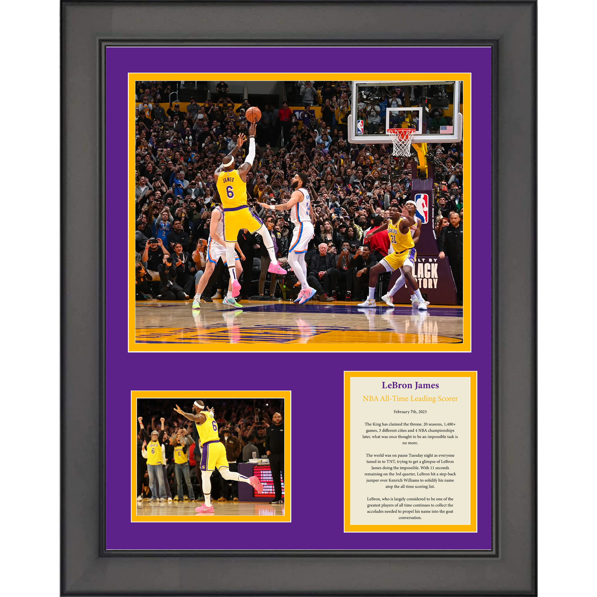 LeBron James Facsimile Fanatics Authentic Framed 16 x 20 NBA All-Time Scoring  Record Photo Collage