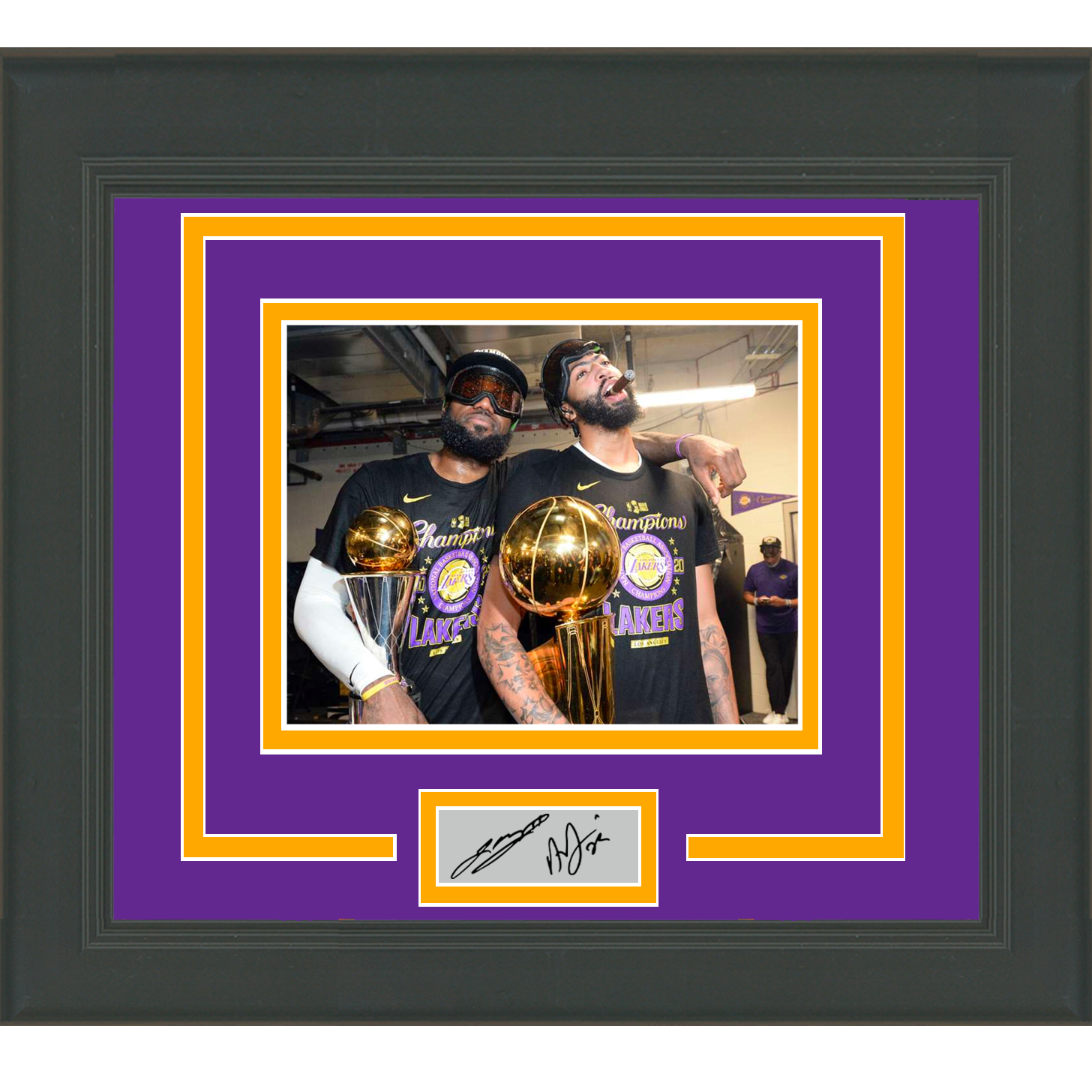 Anthony Davis Los Angeles Lakers Framed Autographed Gold Nike