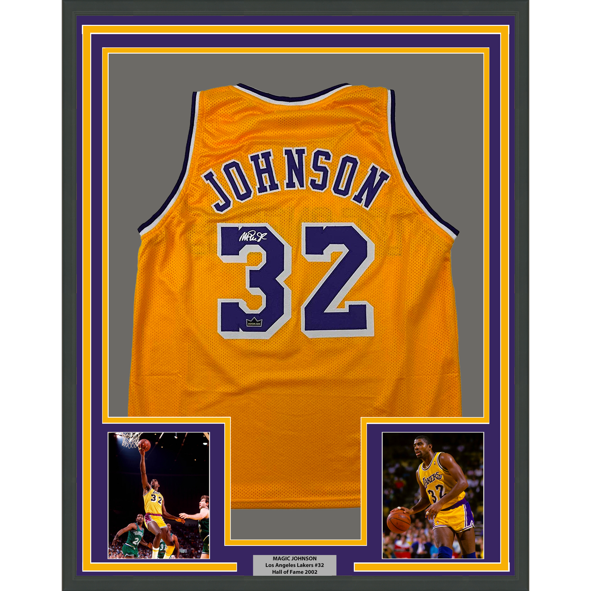 Magic Johnson Autographed Los Angeles Lakers Jersey Framed