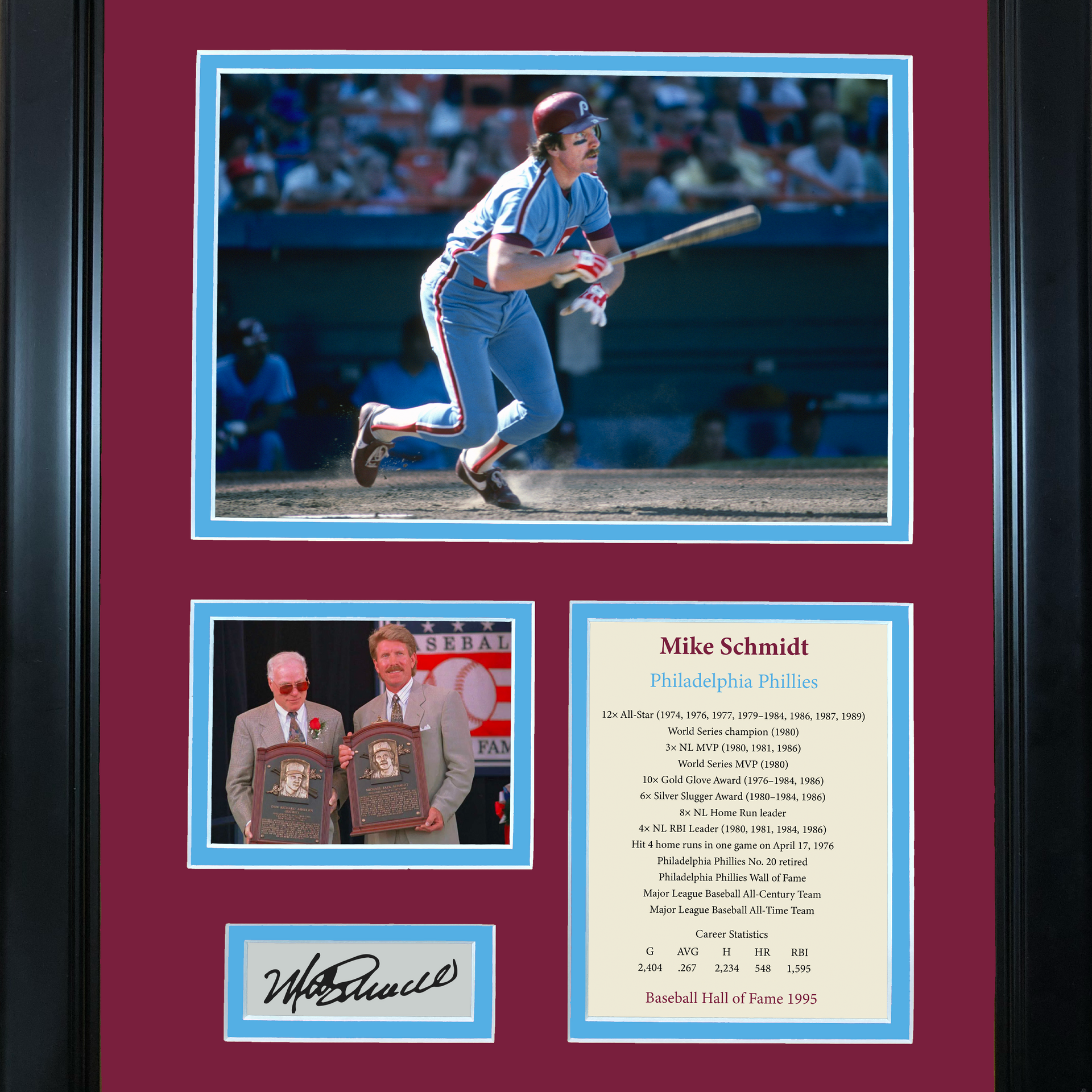 Framed Philadelphia Phillies Mike Schmidt Autographed Signed Jersey Jsa Coa