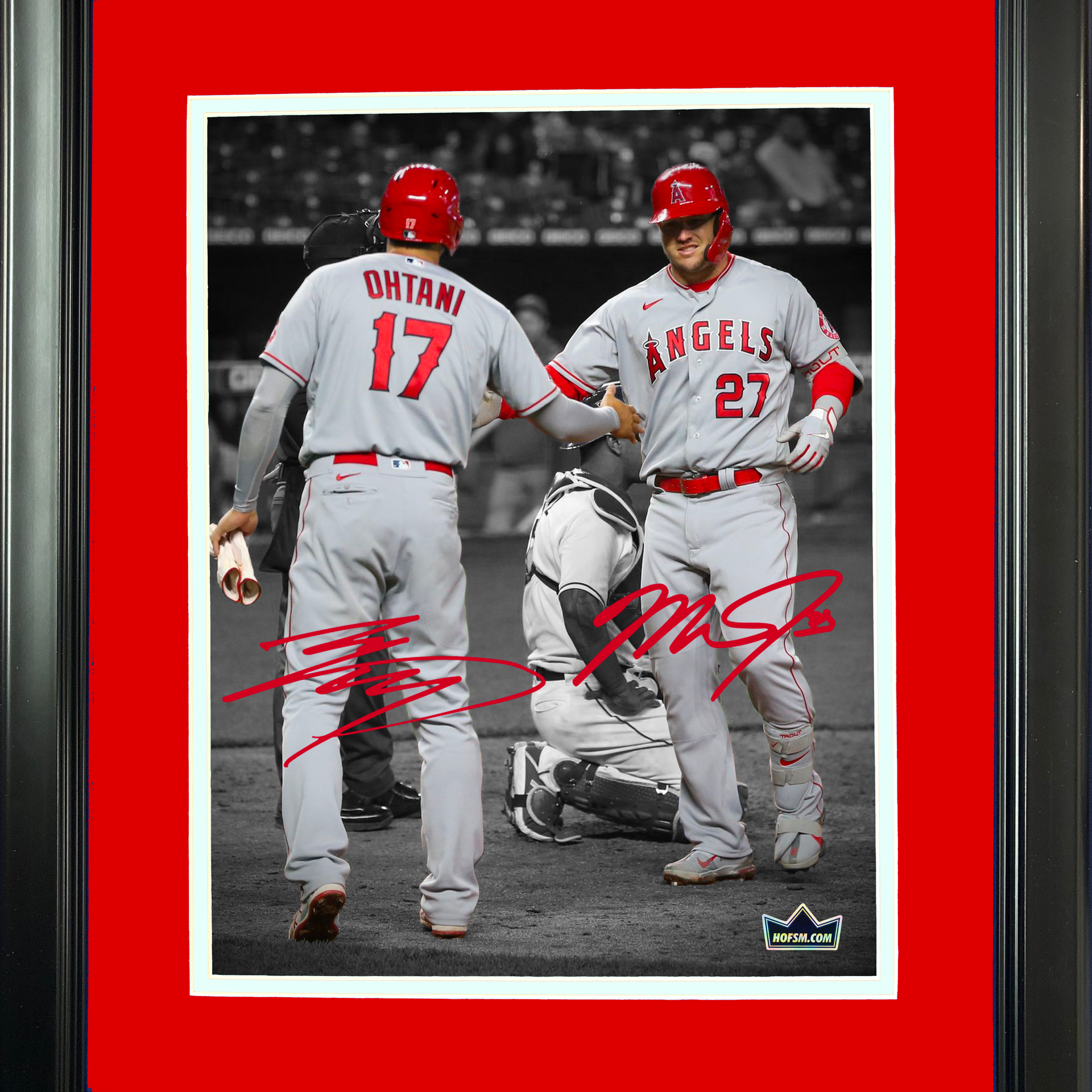 Framed Facsimile Autographed Mike Trout 33x42 Los Angeles LA Anaheim Red  Reprint Laser Auto Baseball Jersey at 's Sports Collectibles Store