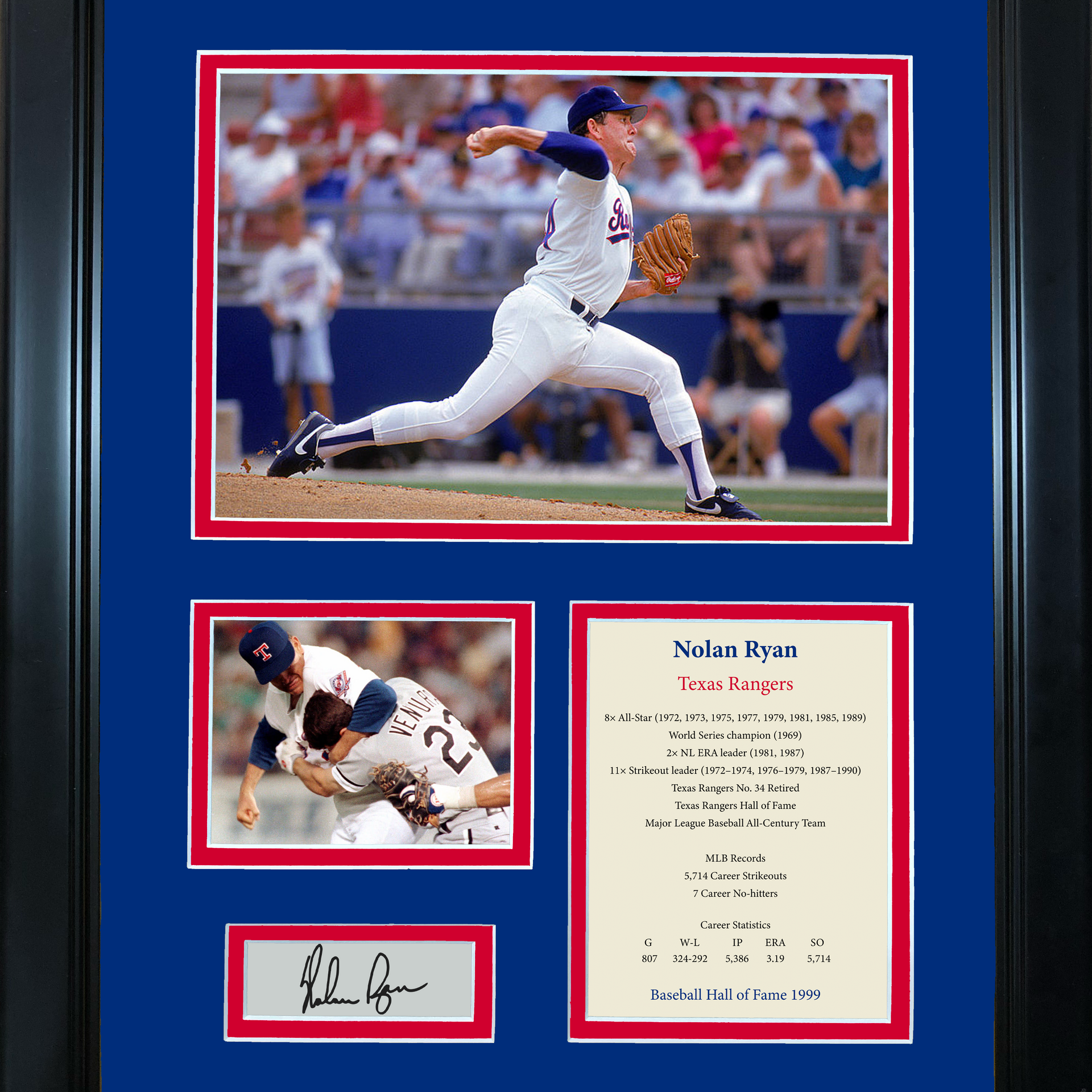 Framed Nolan Ryan Hall of Fame Facsimile Laser Engraved Signature Auto  Texas Rangers Baseball 12x15 Photo Collage - Hall of Fame Sports  Memorabilia