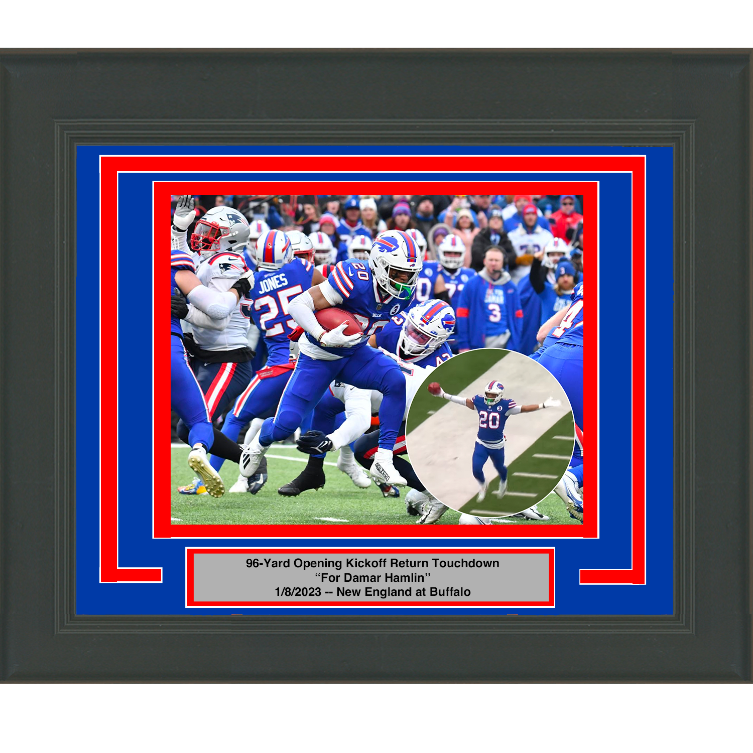 Framed Nyheim Hines Opening Kickoff Return TD Honoring Damar