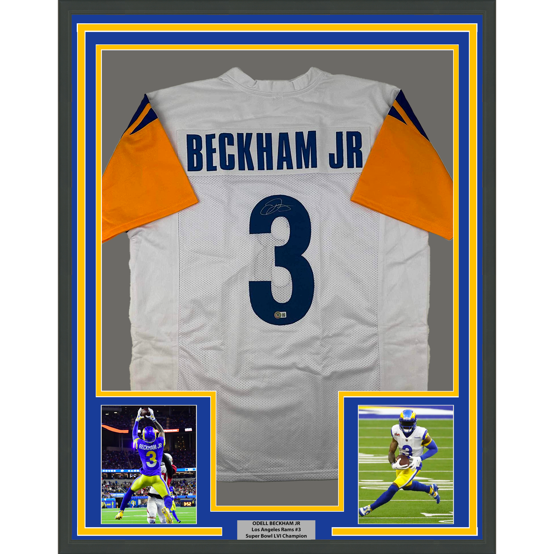 Framed Autographed/Signed Odell Beckham Jr. 33x42 OBJ Los Angeles