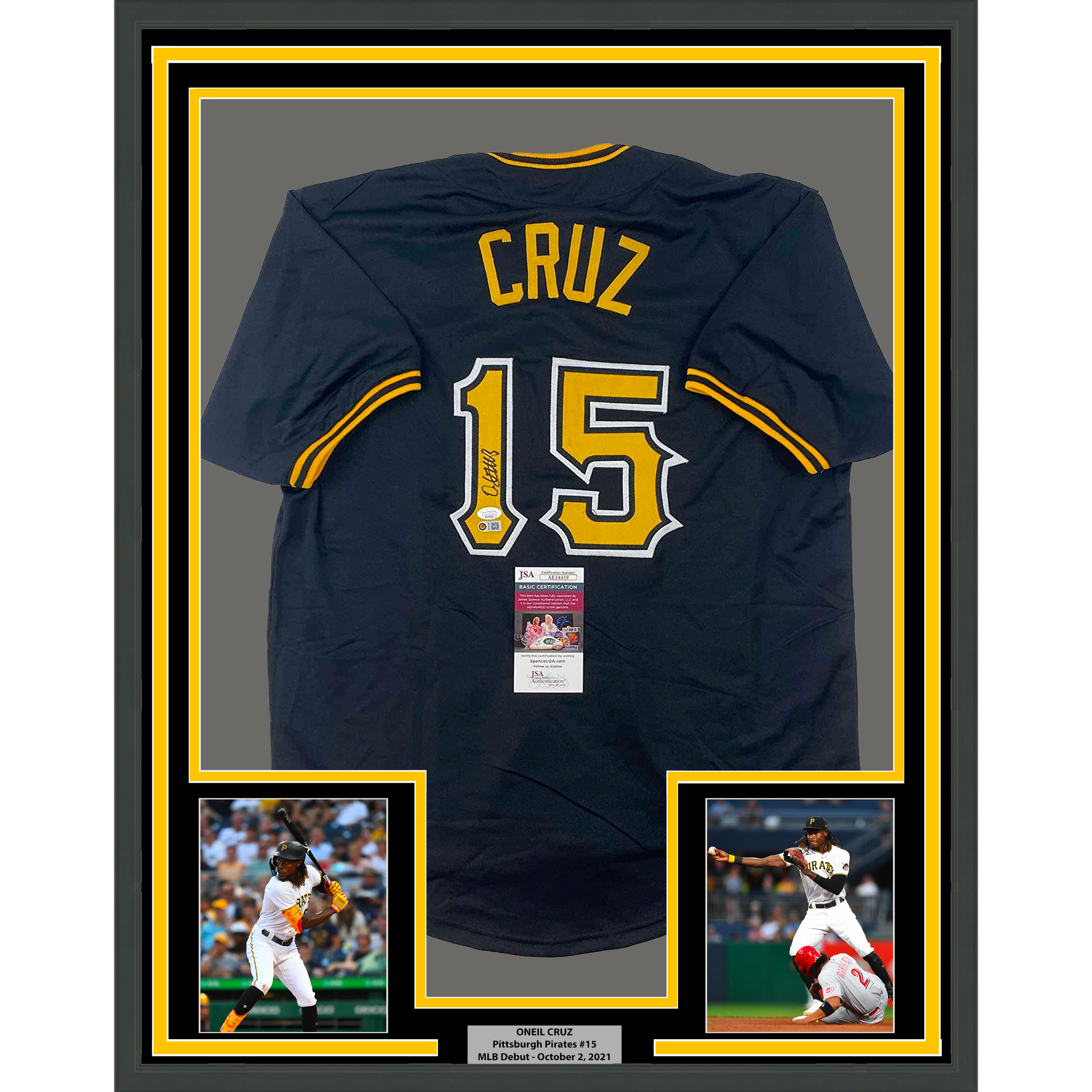  Pittsburgh Pirates Black Framed Logo Jersey Display