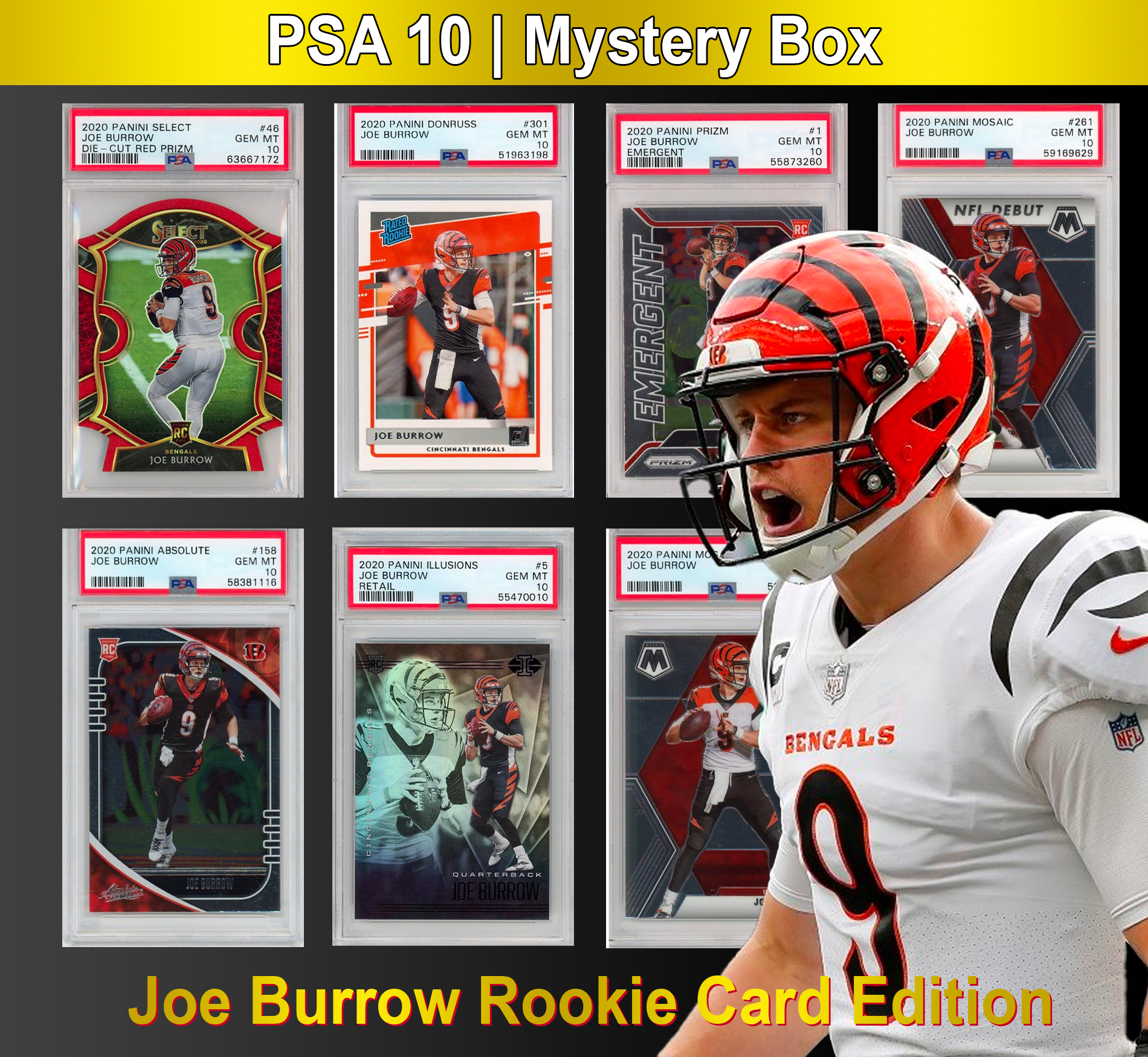 JOE BURROW, 2020 PANINI DONRUSS ROOKIE CARD #301