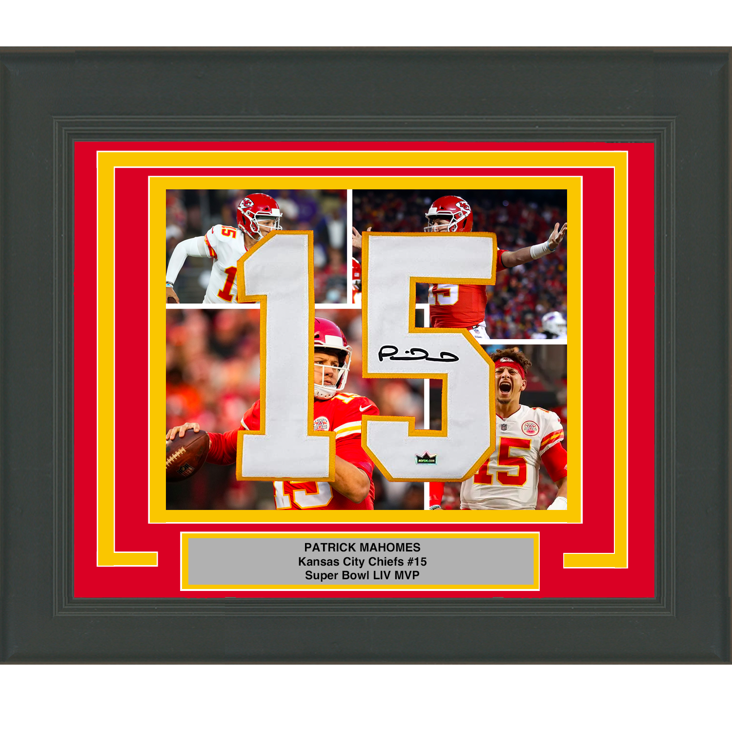 Framed Patrick Mahomes Facsimile Autographed Jersey Number 23x21 Kansas City Chiefs Reprint Laser Au