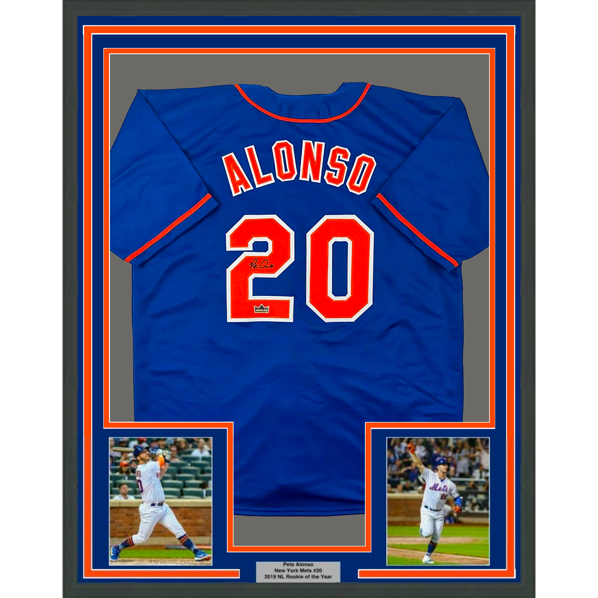 Framed Facsimile Autographed Pete Alonso 33x42 New York Blue Reprint Laser  Auto Baseball Jersey - Hall of Fame Sports Memorabilia