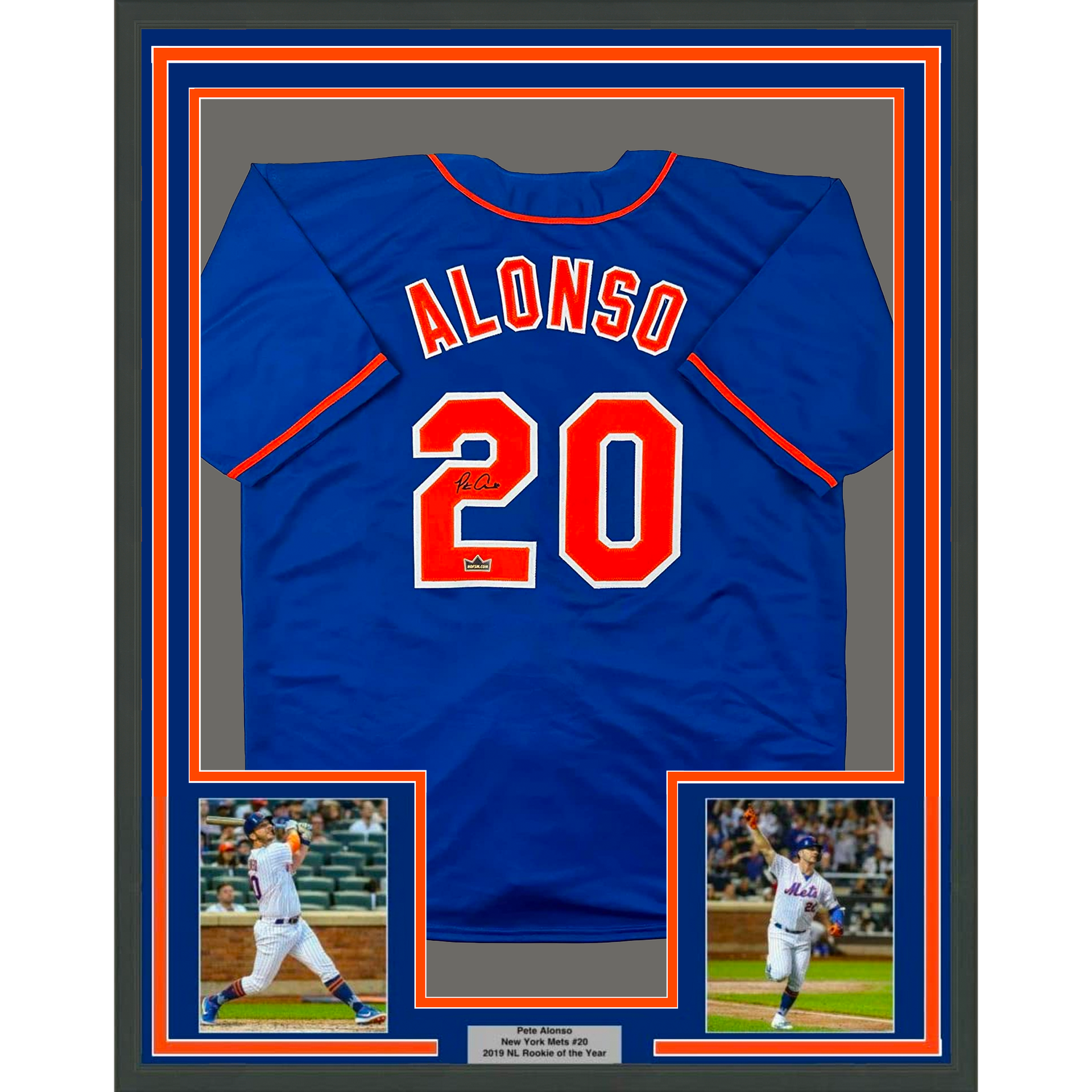 Framed Autographed/Signed Bartolo Colon 33x42 New York Blue Jersey BAS COA