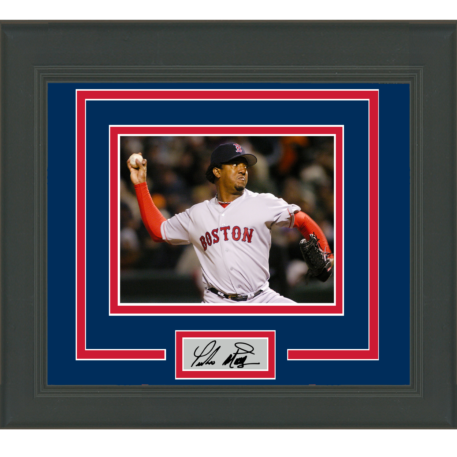 Framed Facsimile Autographed Pedro Martinez 33x42 Boston Grey Reprint Laser  Auto Baseball Jersey - Hall of Fame Sports Memorabilia