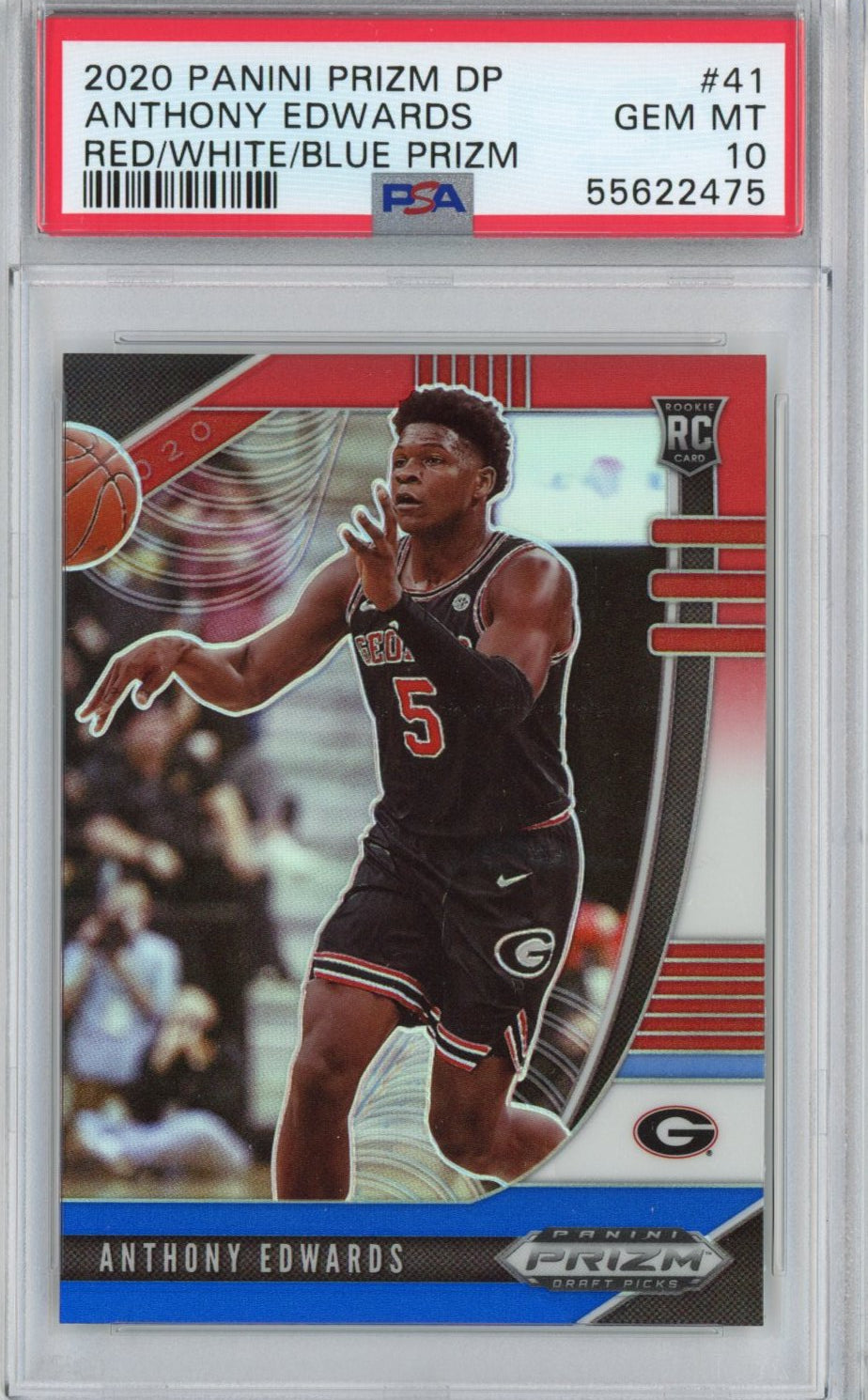 Graded 2020-21 Panini Prizm DP Draft Picks Anthony Edwards #41 Red